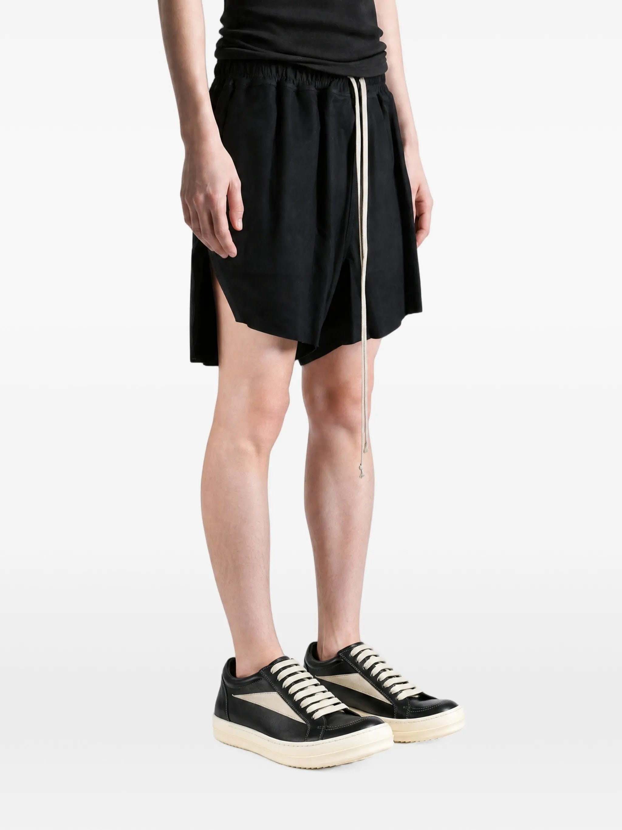 Rick Owens drawstring leather shorts
