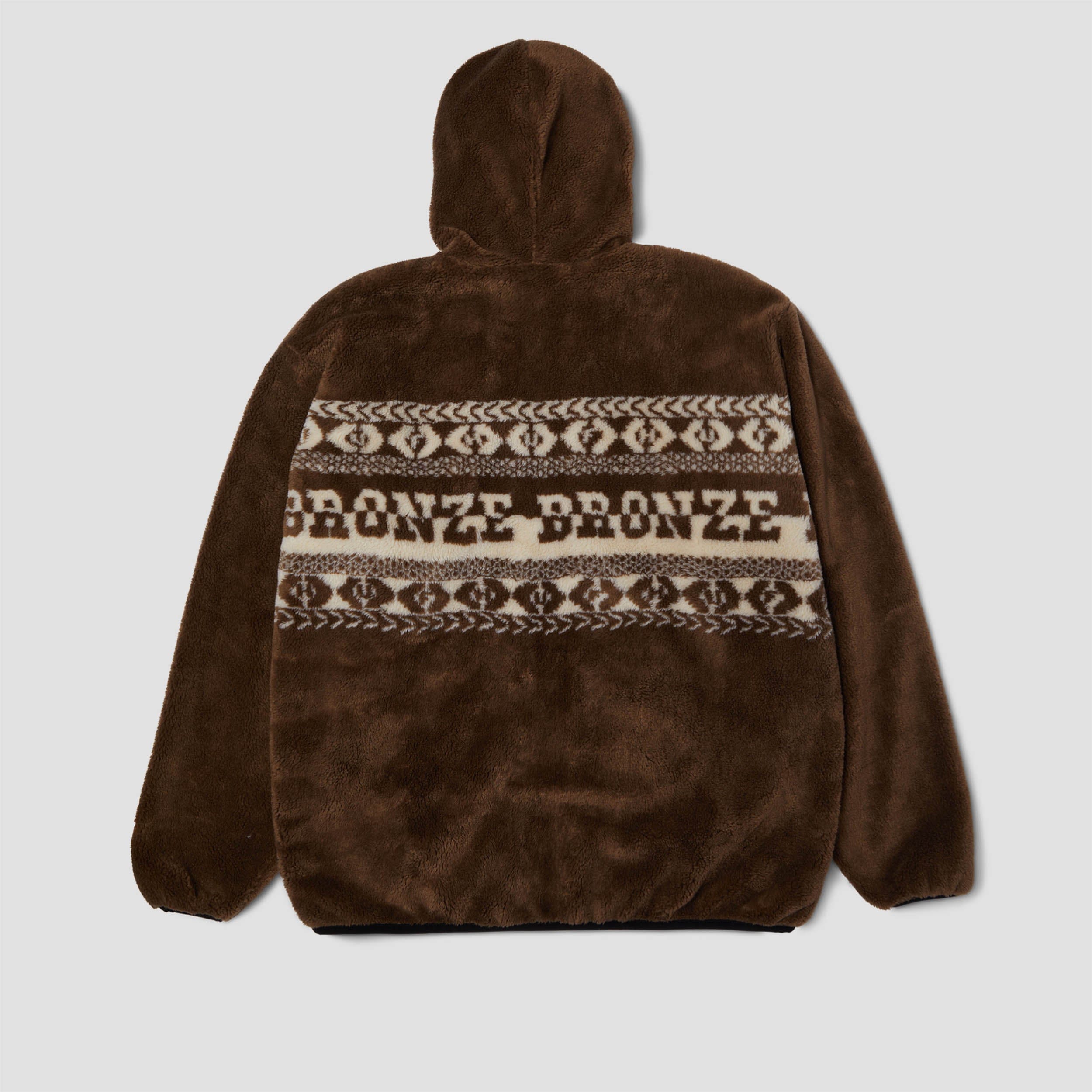 HUF x Bronze High Pile Full Zip Fleece Brown