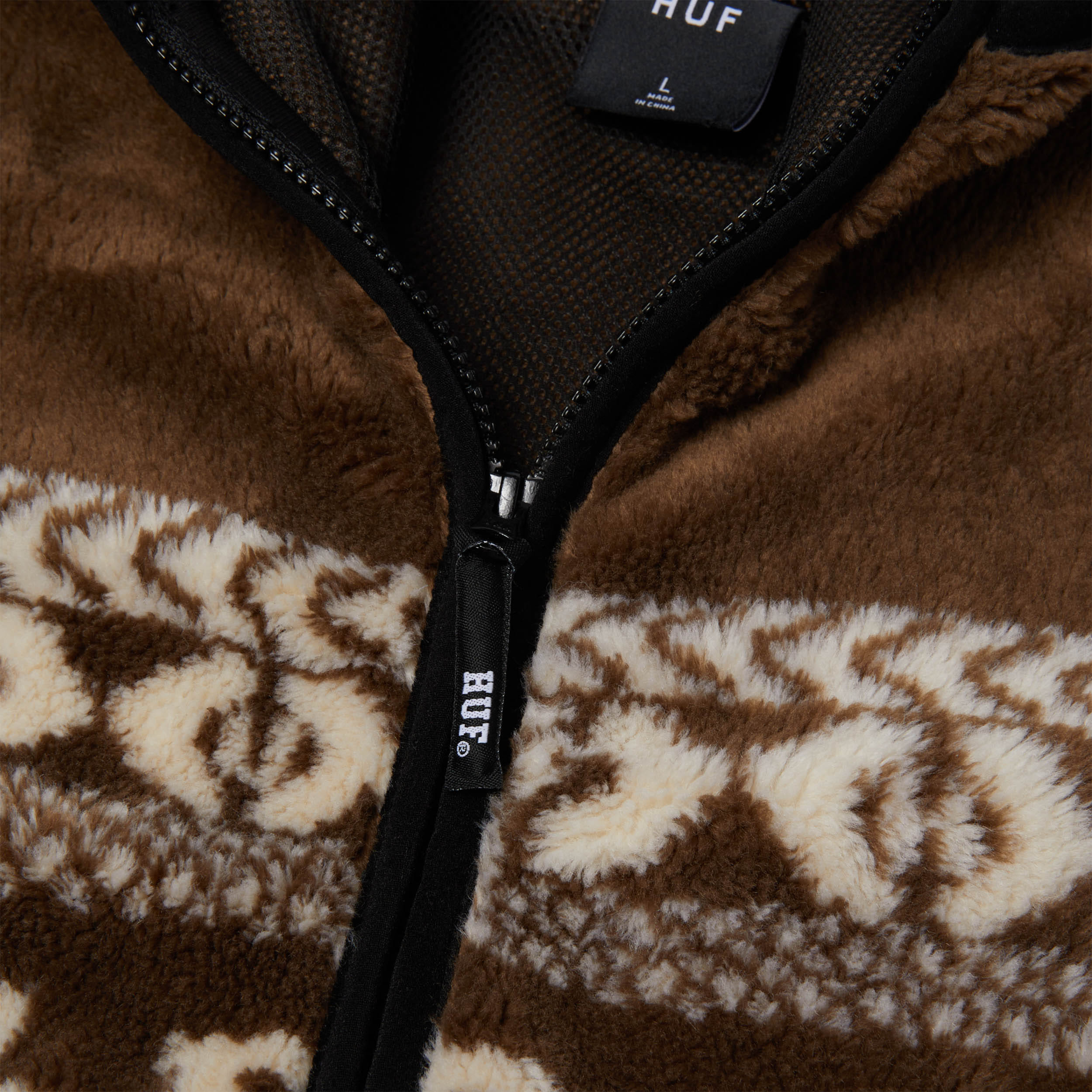 HUF x Bronze High Pile Full Zip Fleece Brown
