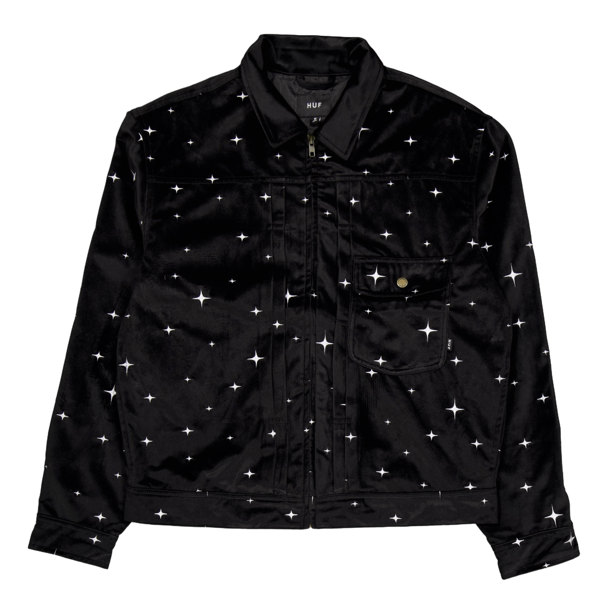 HUF Galaxy Velvet Trucker Jacket Black