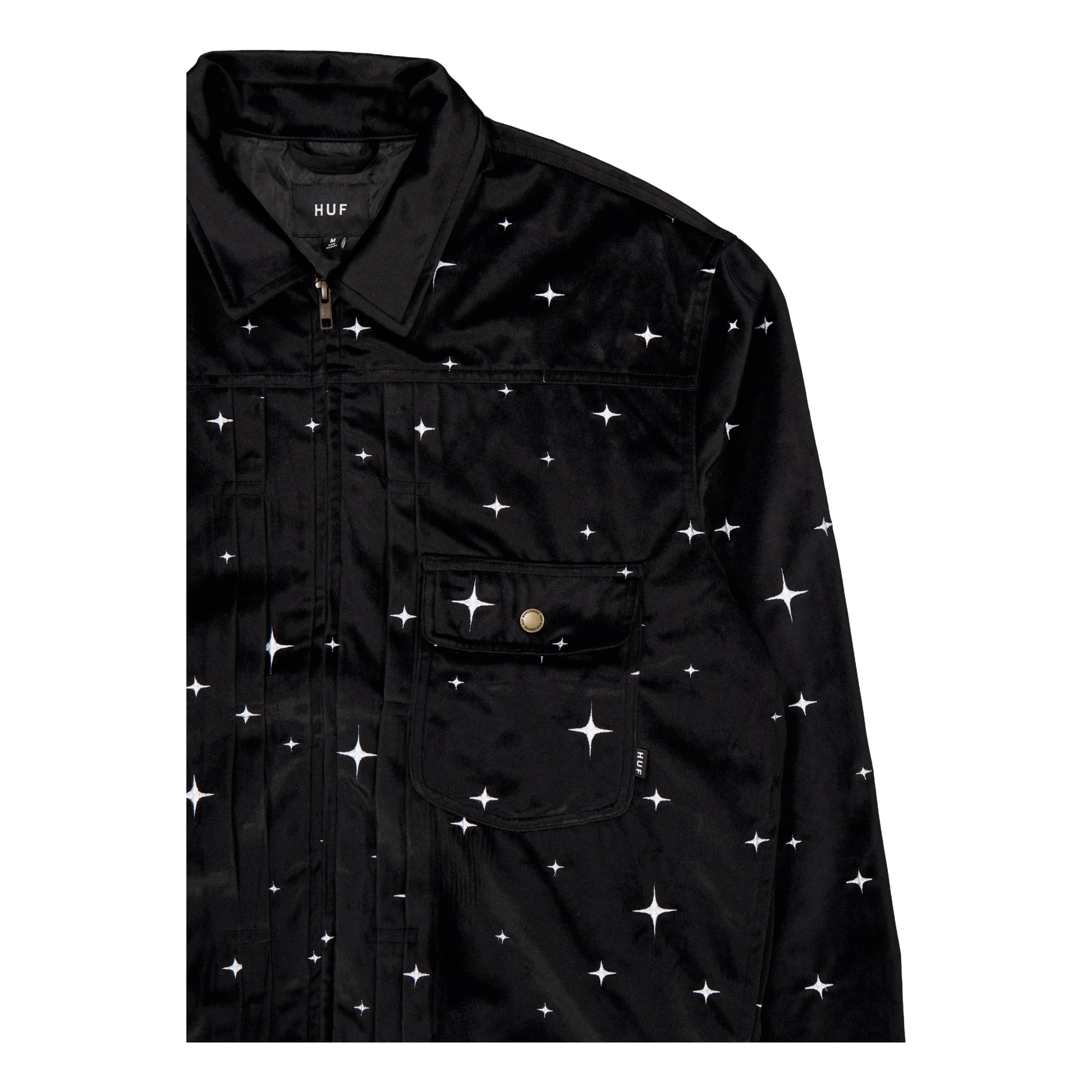 HUF Galaxy Velvet Trucker Jacket Black