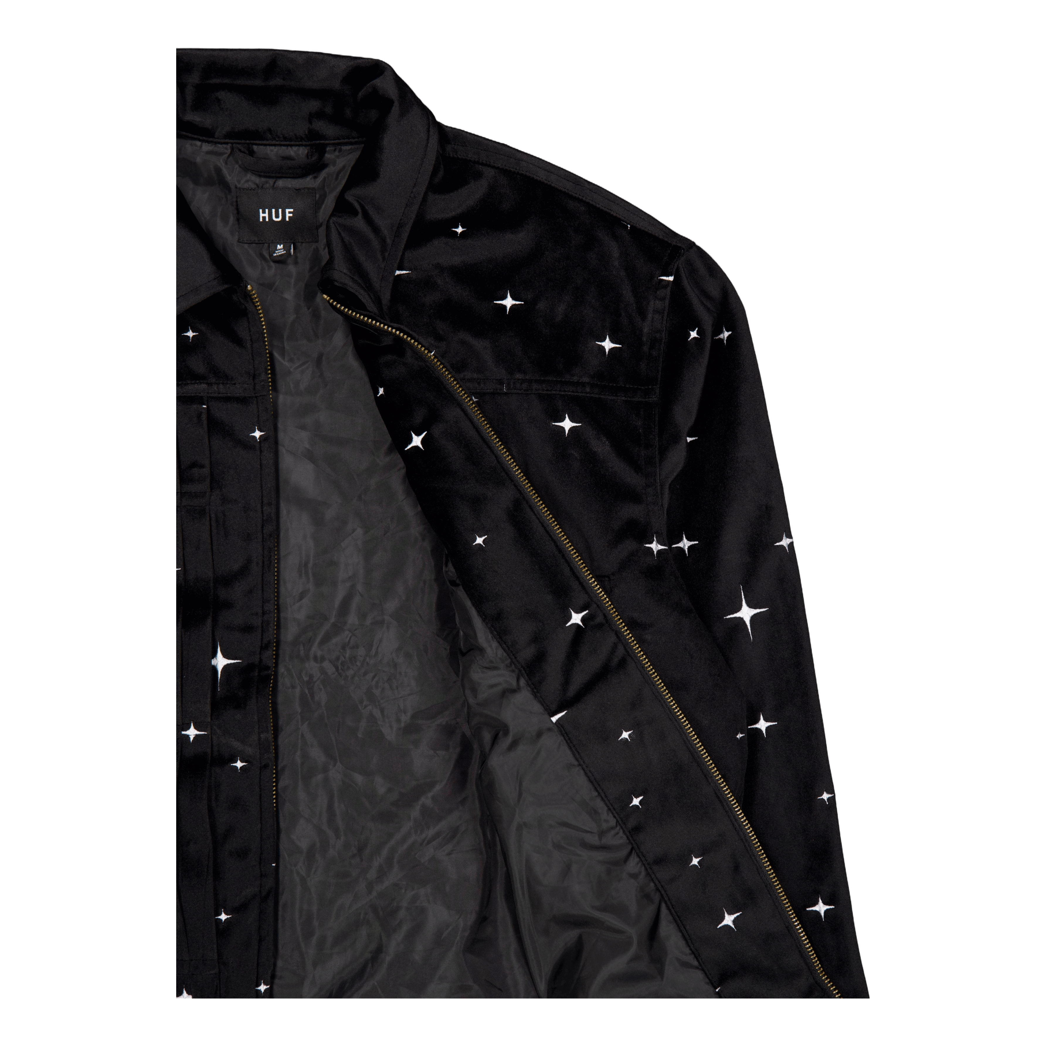 HUF Galaxy Velvet Trucker Jacket Black