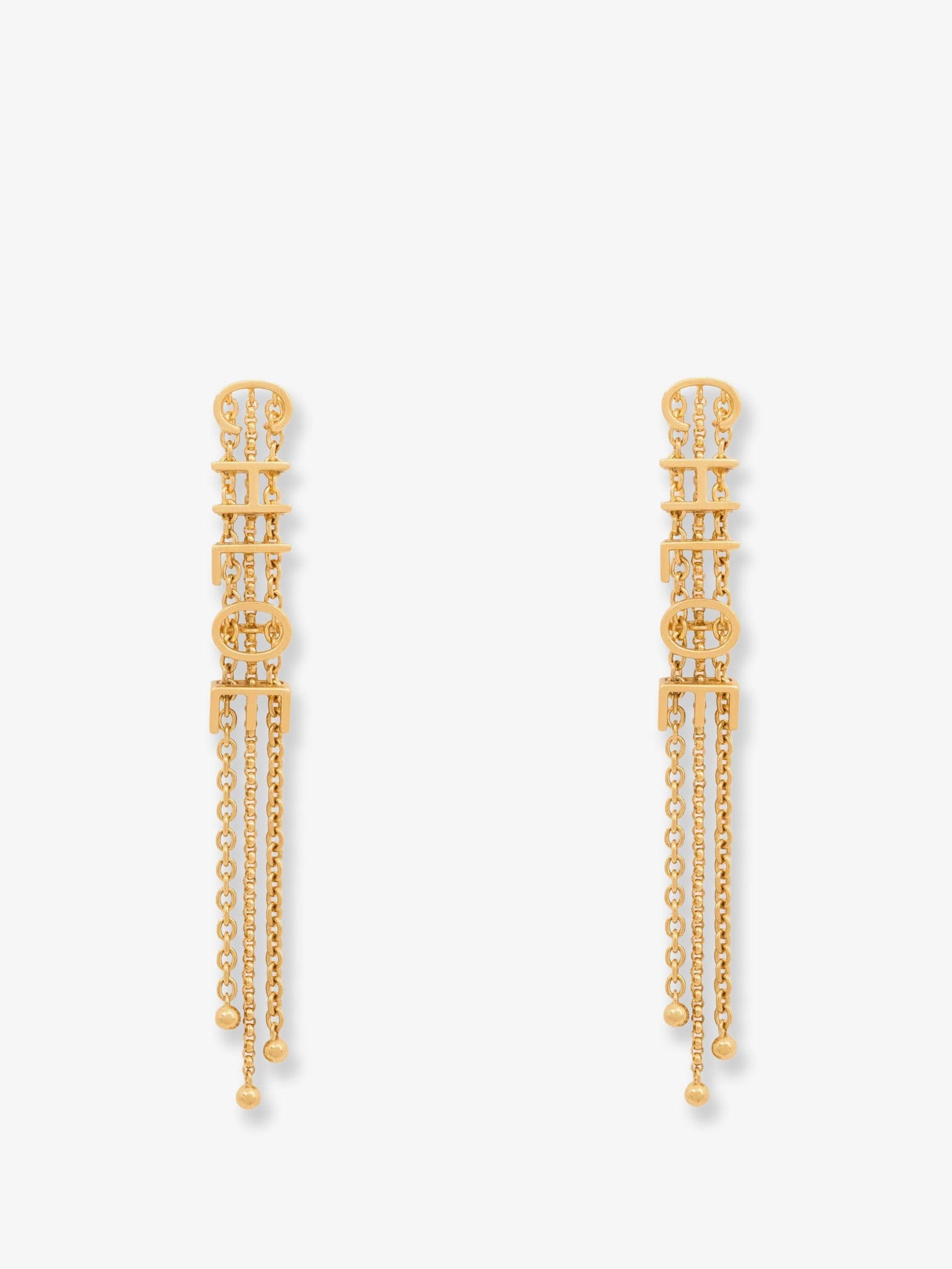 Chloe Mini Belt brass earrings