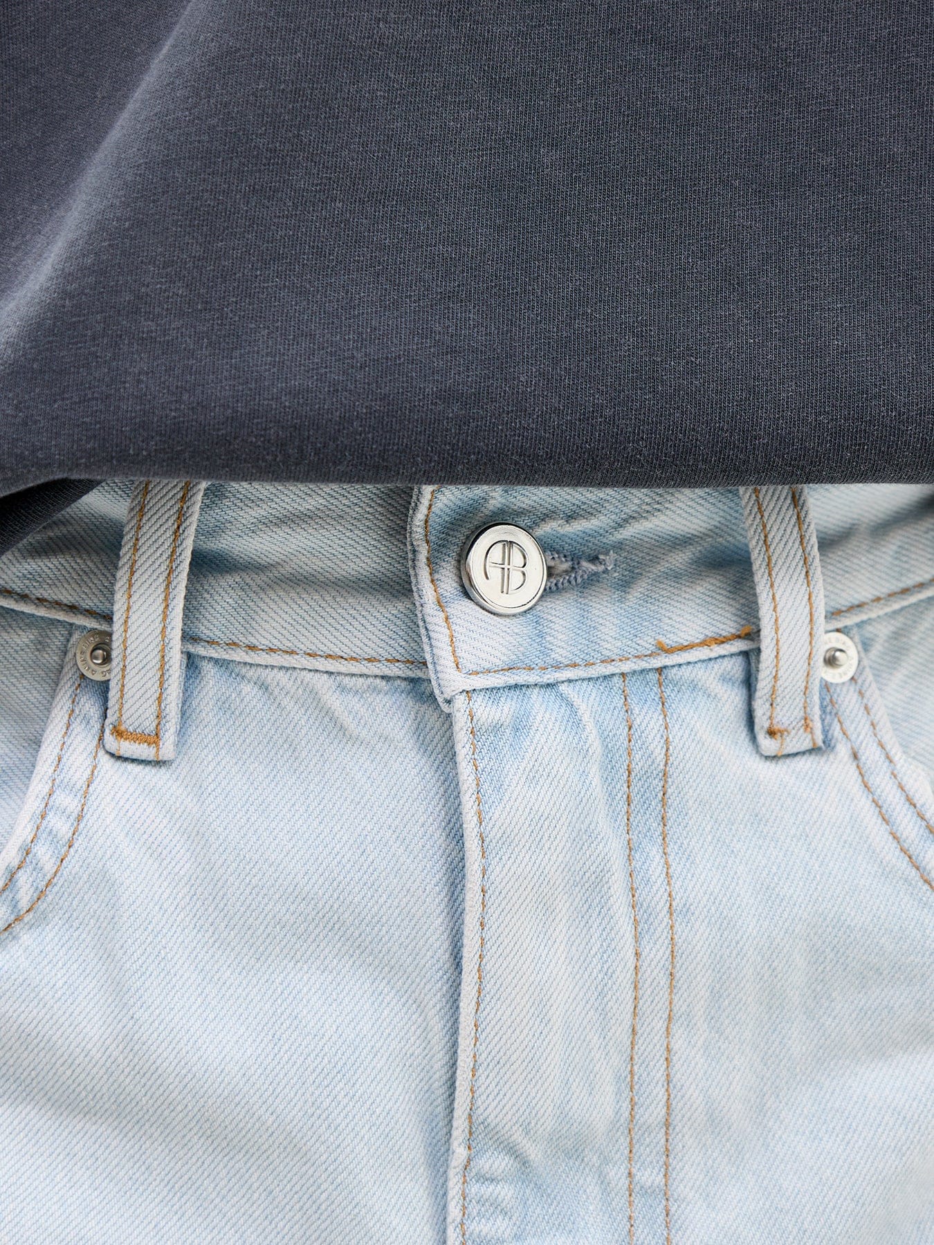 Anine Bing Delaney Denim Shorts Blue
