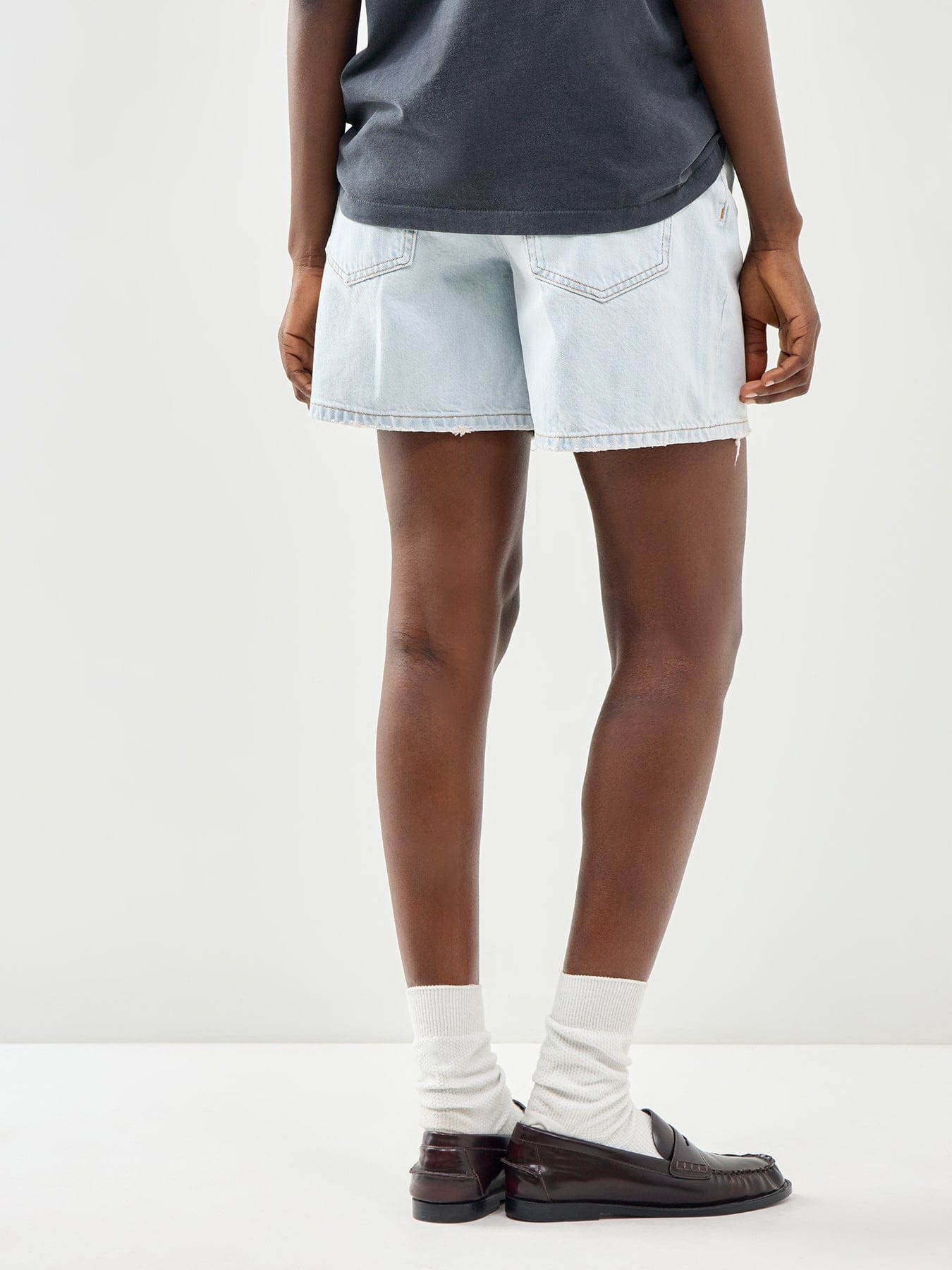 Anine Bing Delaney Denim Shorts Blue