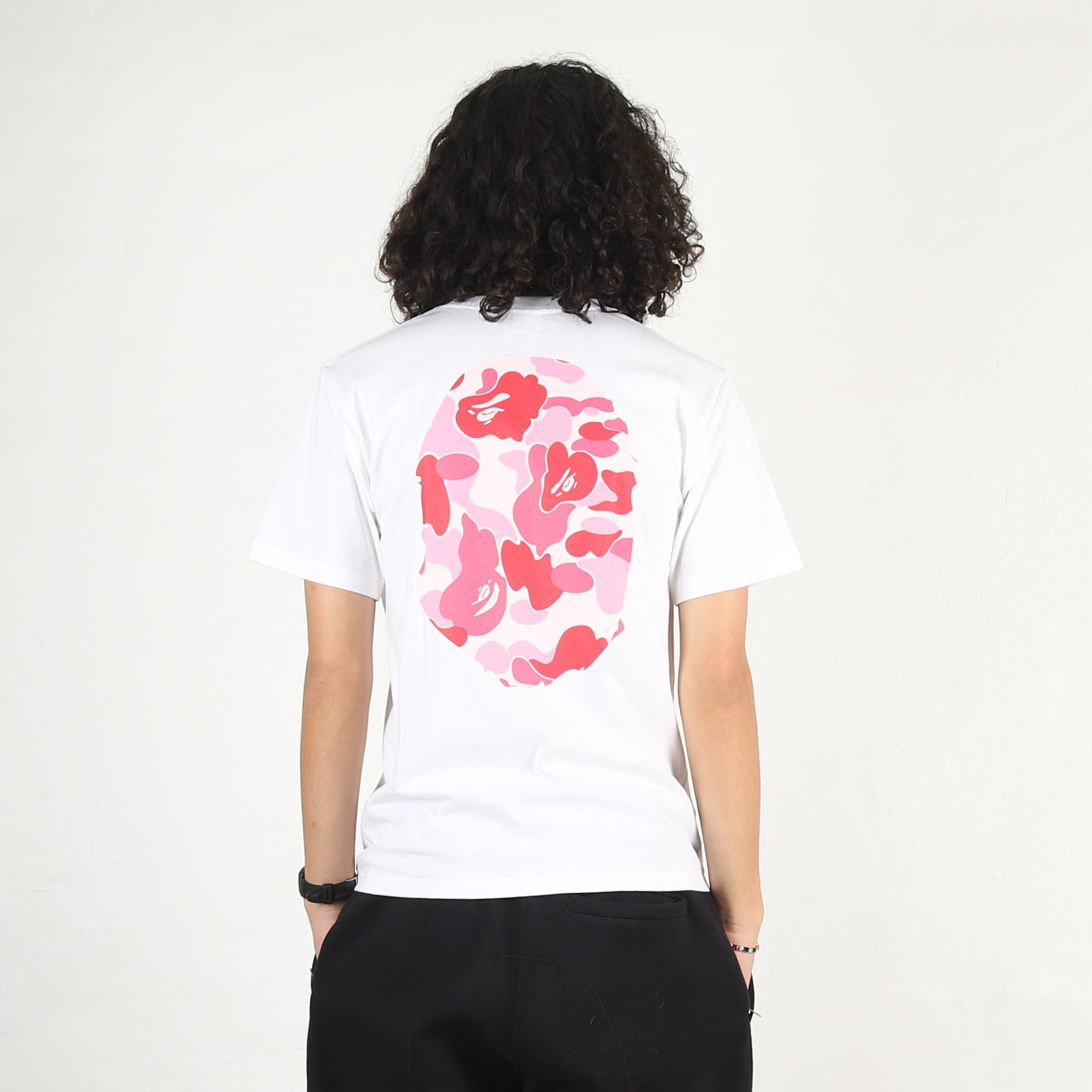 A Bathing Ape ABC Camo Big Ape Head T - Shirt - White/Pink