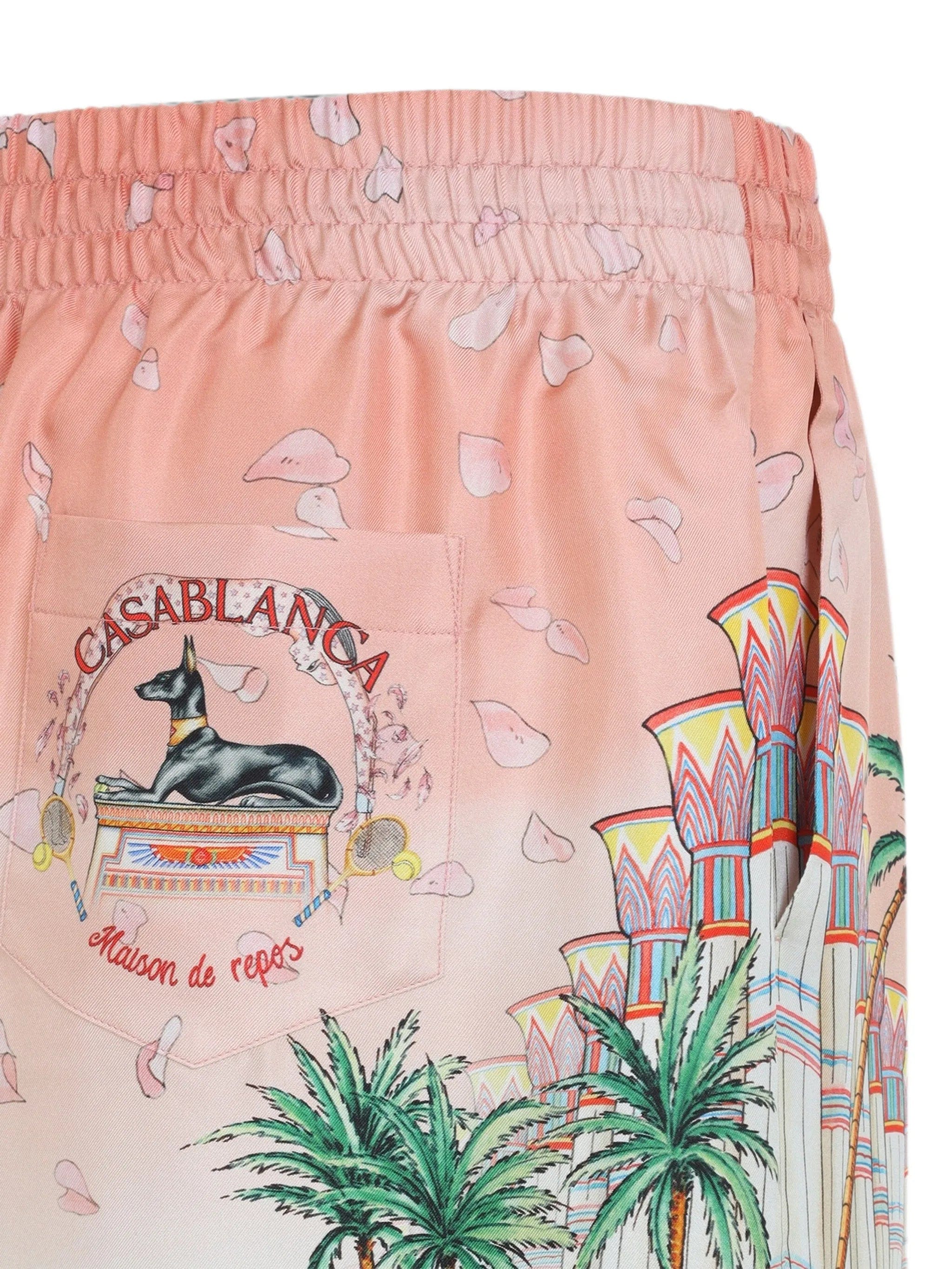 Casablanca graphic - print silk shorts
