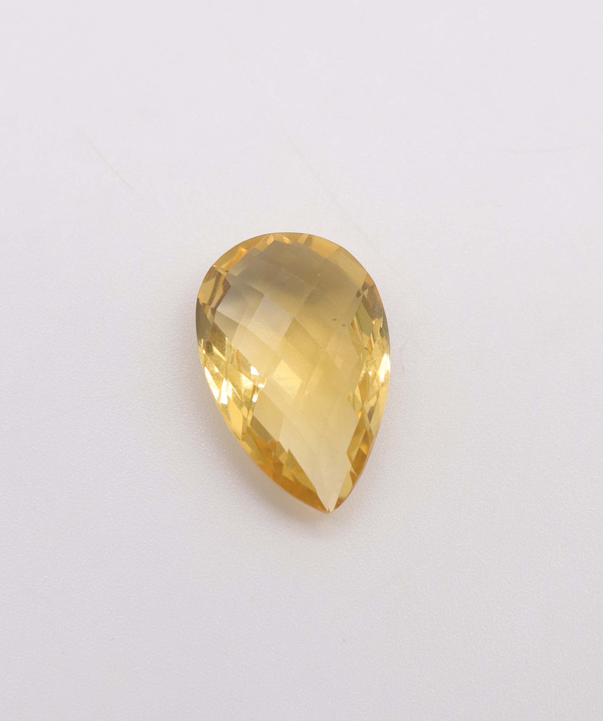 Luxury Promise 12.55ct Rose Cut Citrine Pear DXBCS2890