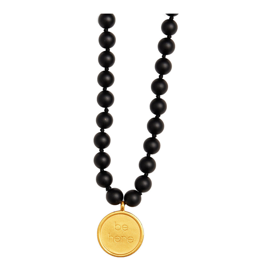 ALO Yoga alo Black Onyx Mala Necklace