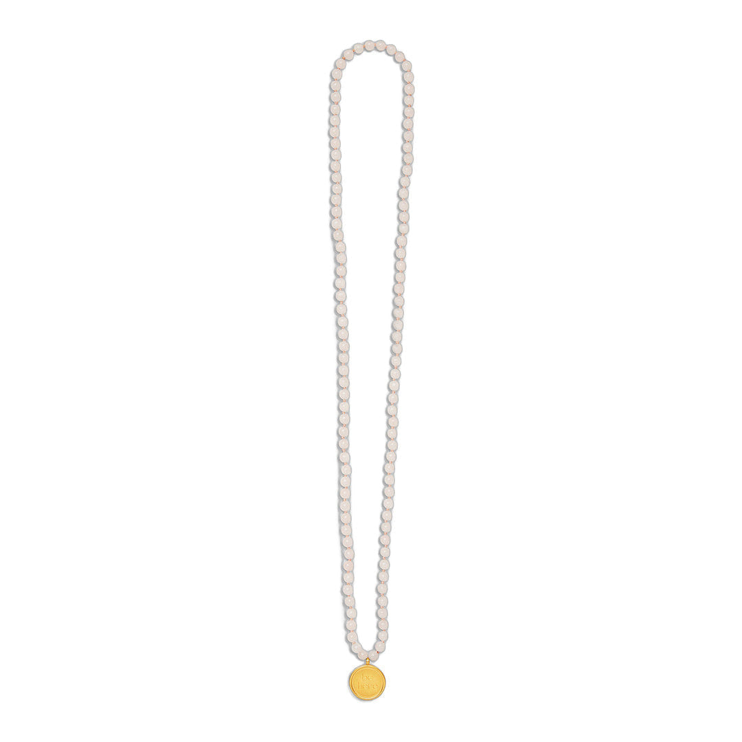 ALO Yoga alo Rose Quartz Mala Necklace