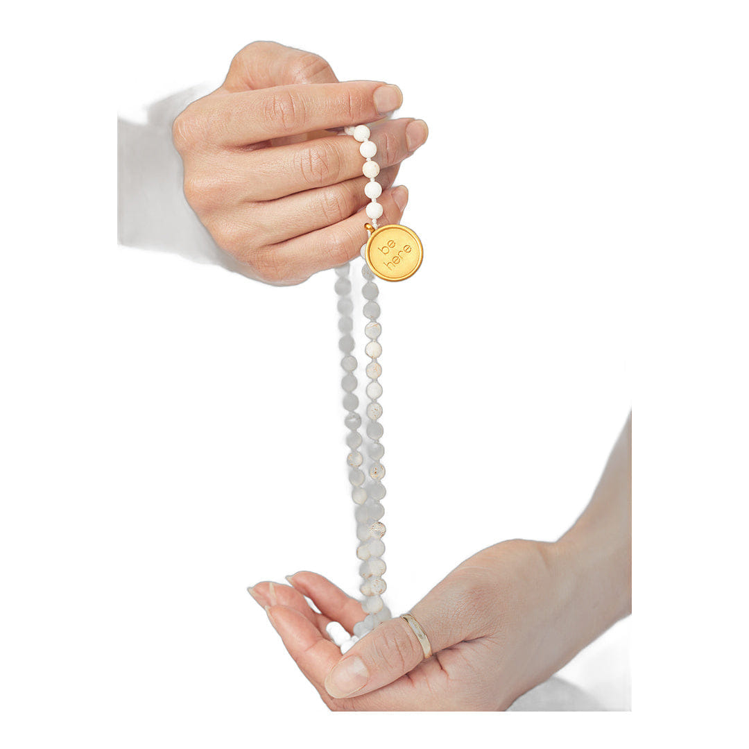 ALO Yoga alo White Turquoise Mala Necklace