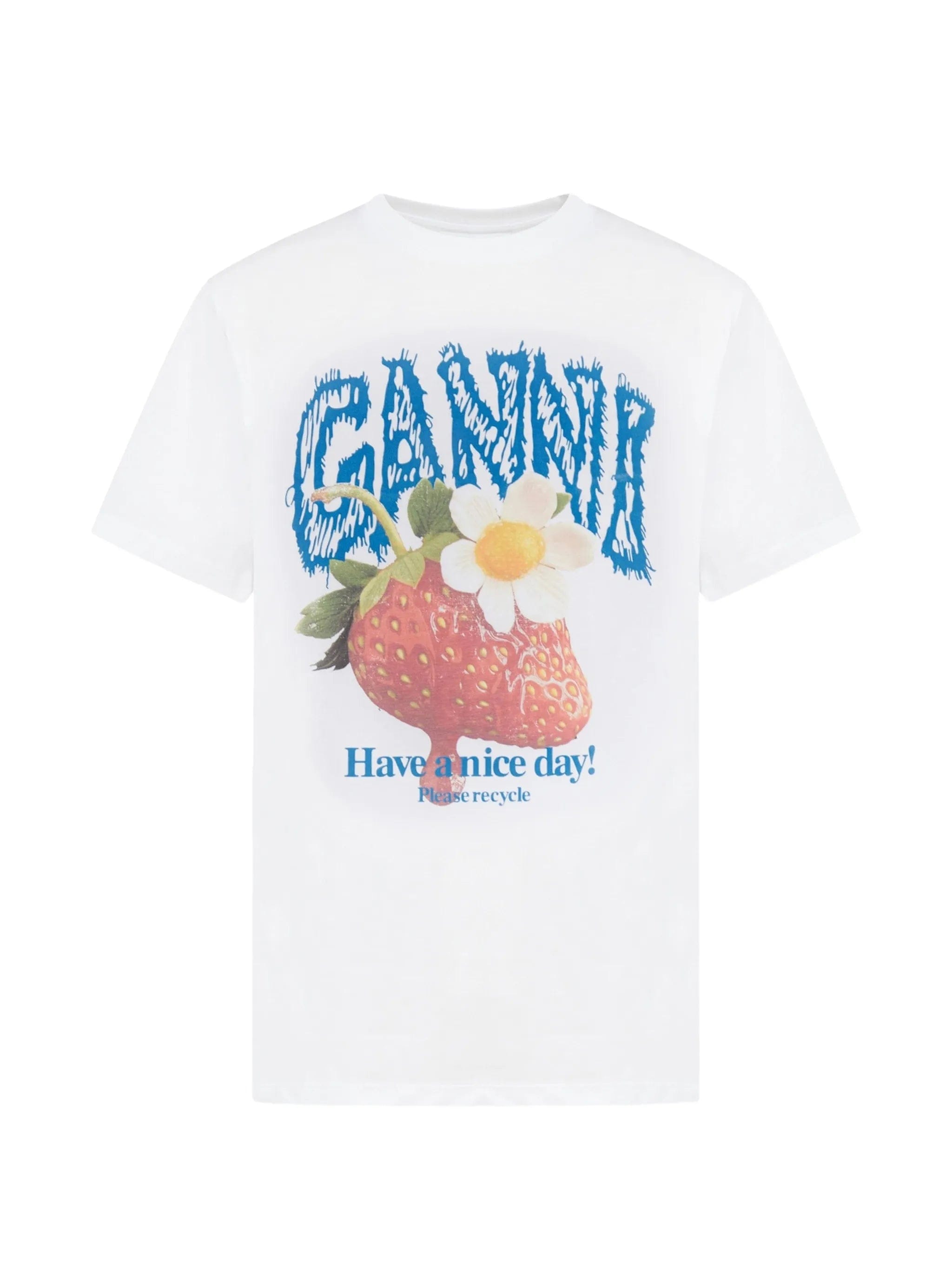 GANNI strawberry - print T - shirt