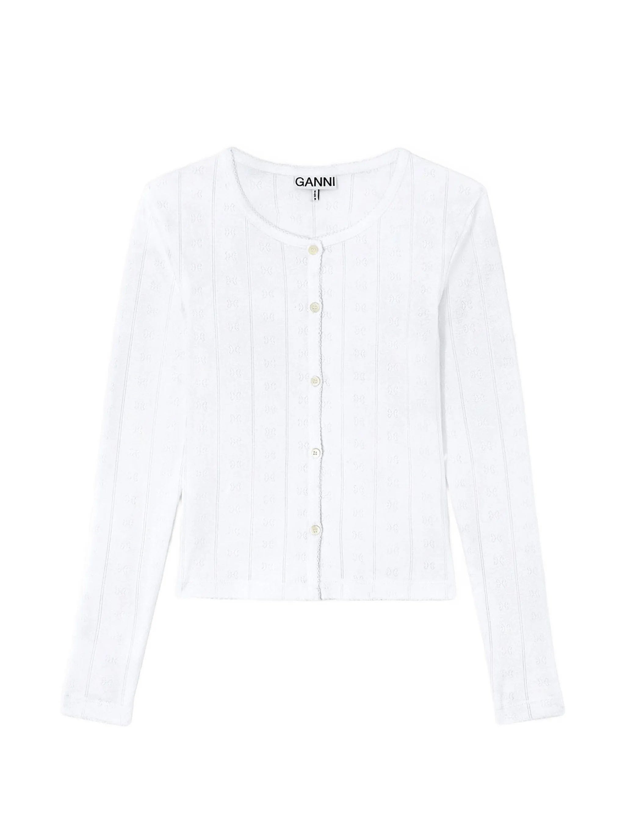 GANNI pointelle - knit cardigan