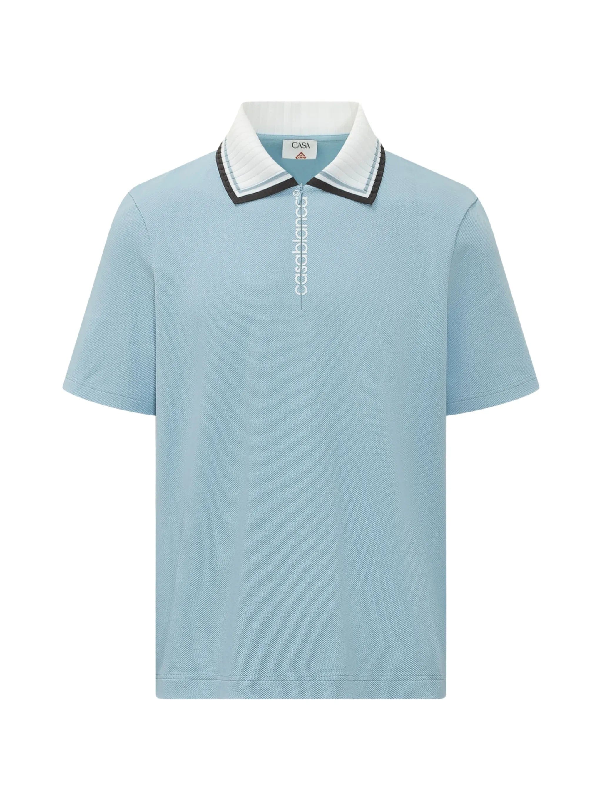 Casablanca zip - up piqué polo shirt