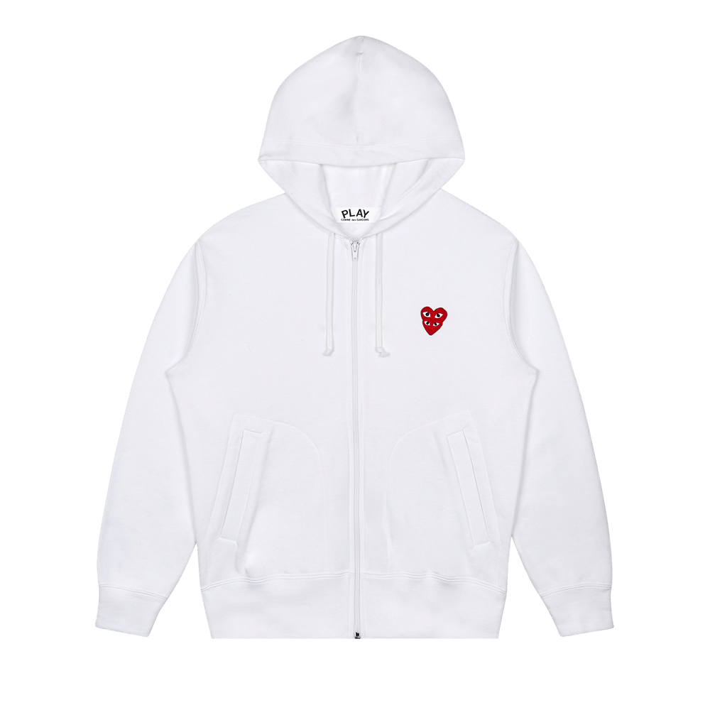 Comme des Garçons PLAY Stacked Heart Hoodie White