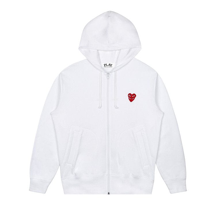 Comme des Garçons PLAY Stacked Heart Hoodie White