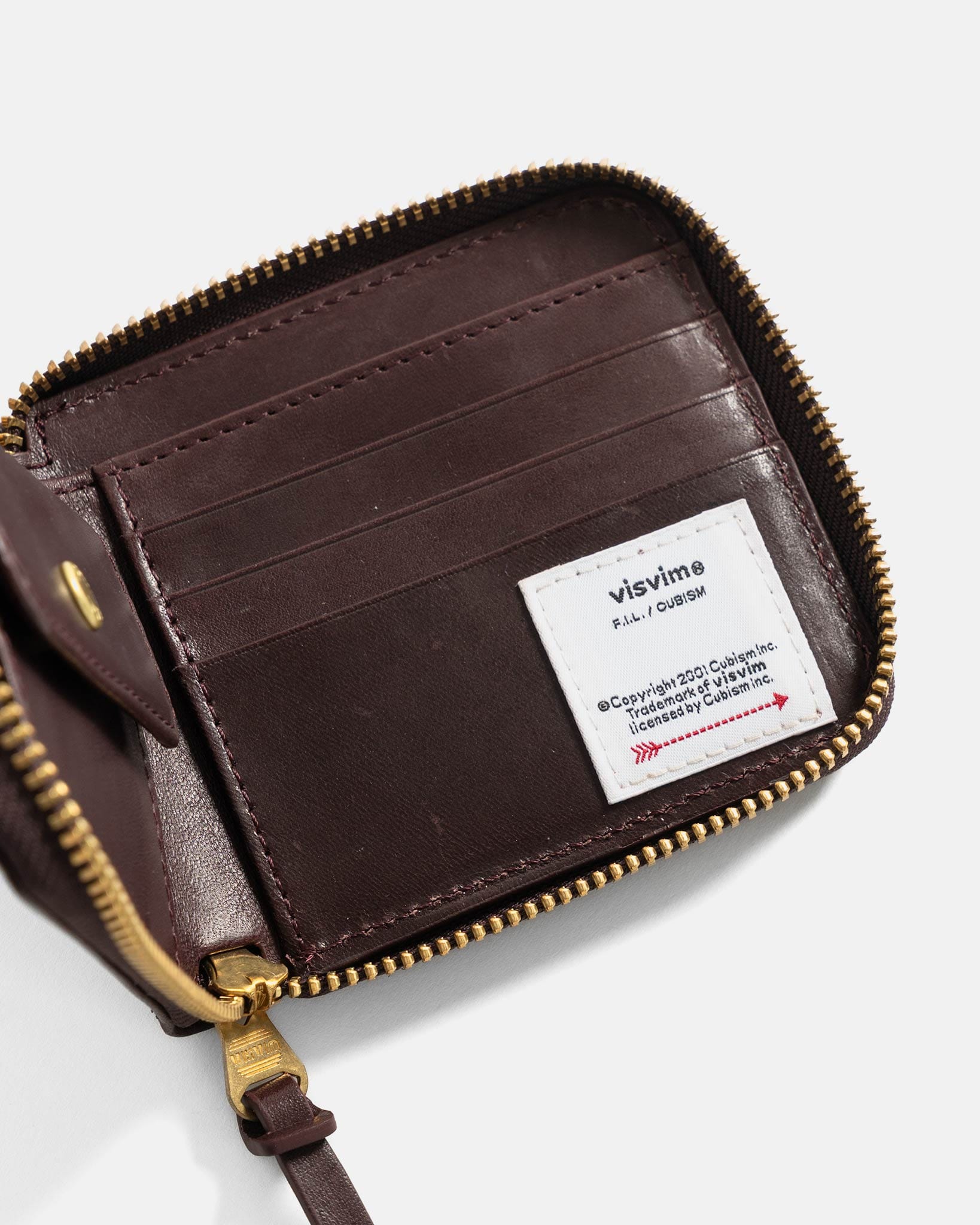 Visvim Leather Bi - Fold Burgundy