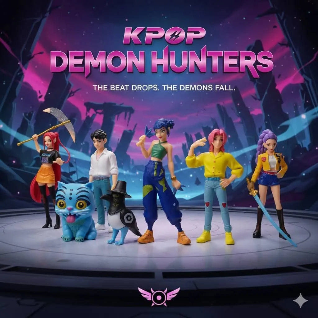 Hunter K - Pop Demon Hunter Figure Set – 7PCS Action Figures in Box, Collectible Toy Set