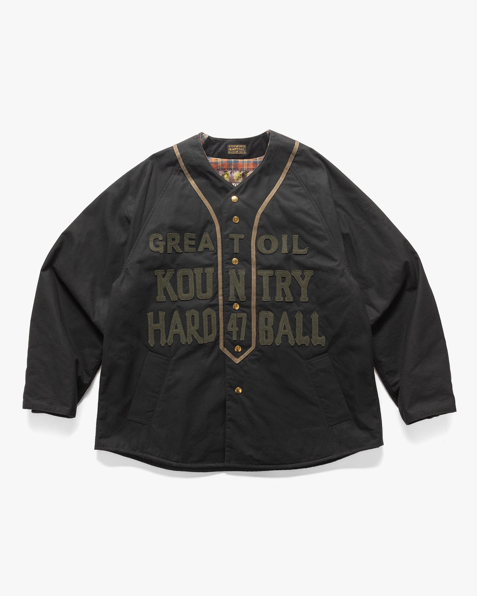 Kapital Weather Cotton Oil Coating Baseball Blouson Black