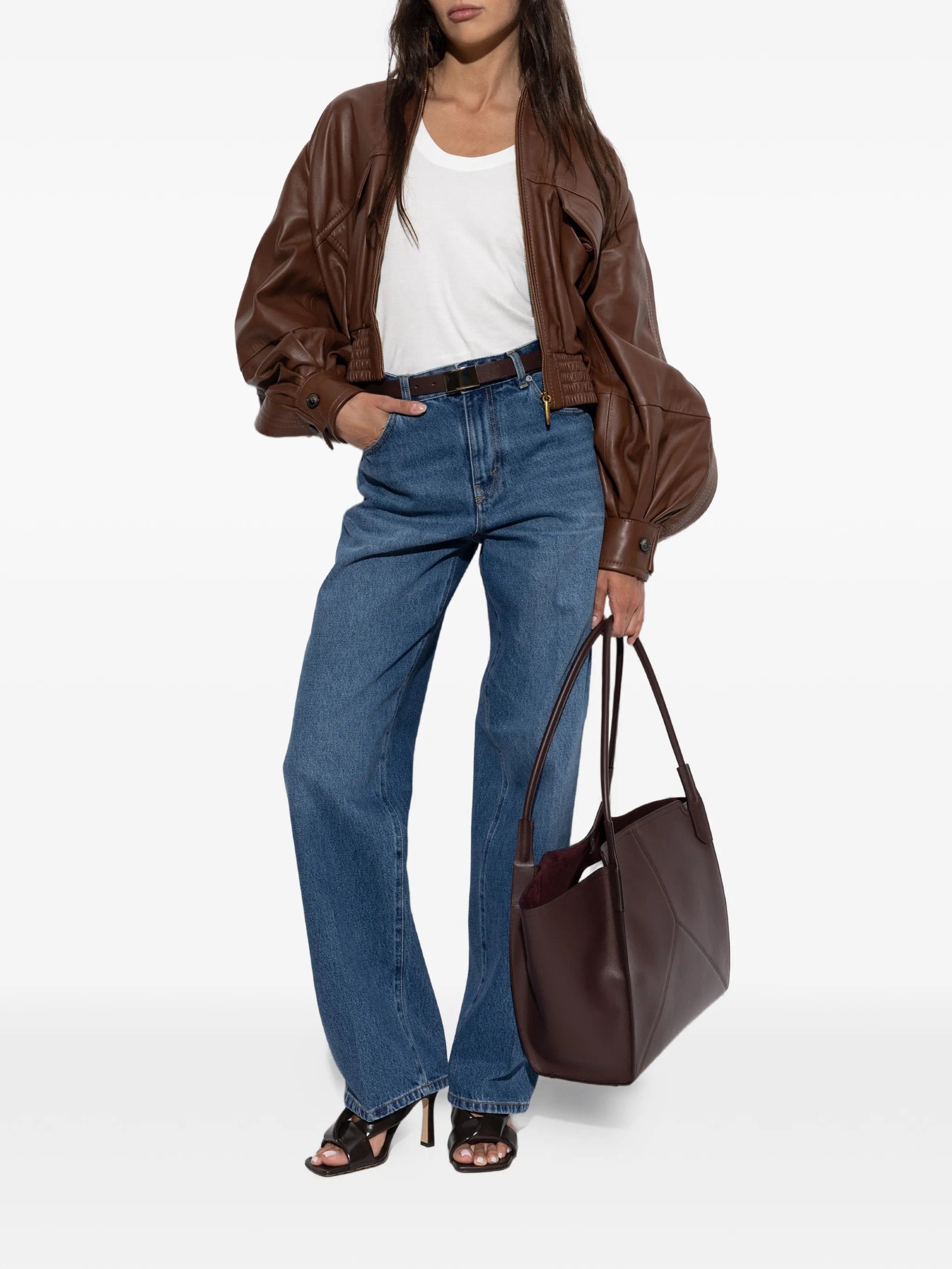 Victoria Beckham pressed - crease jeans