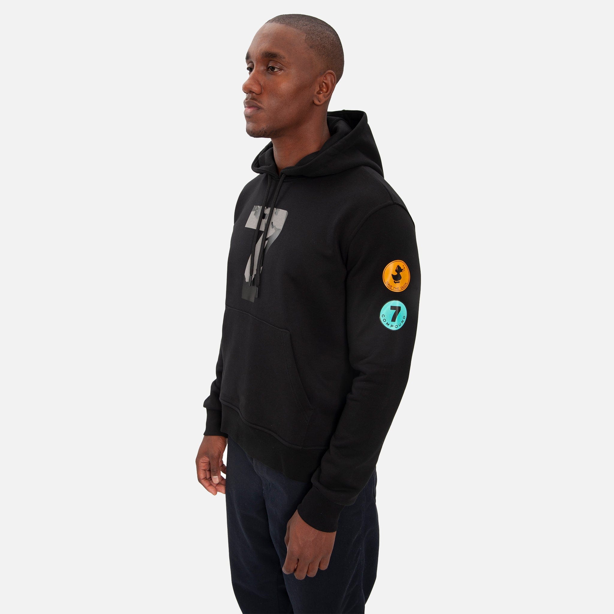 SAVE THE DUCK COMPOUND x SAVE THE DUCK 7 HOODIE - BLACK / GREY