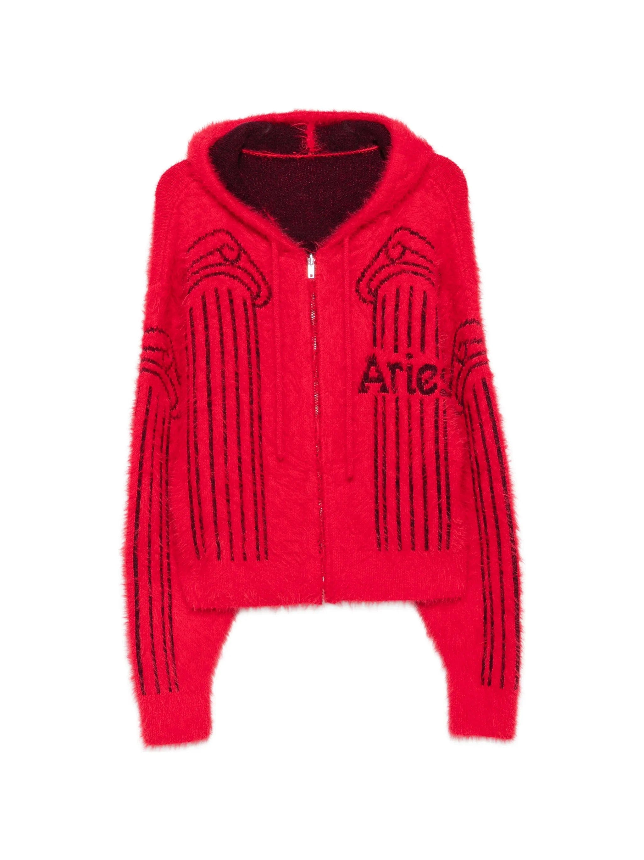 Aries column - print zip - fastening hoodie