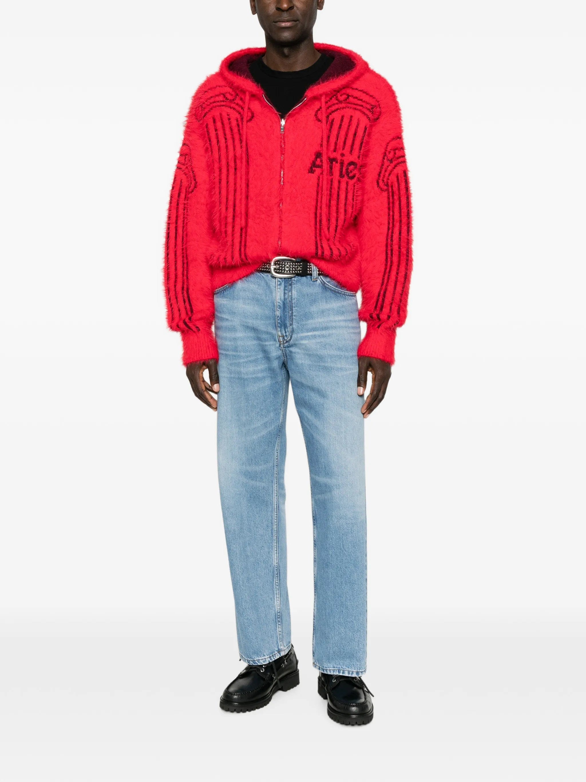 Aries column - print zip - fastening hoodie
