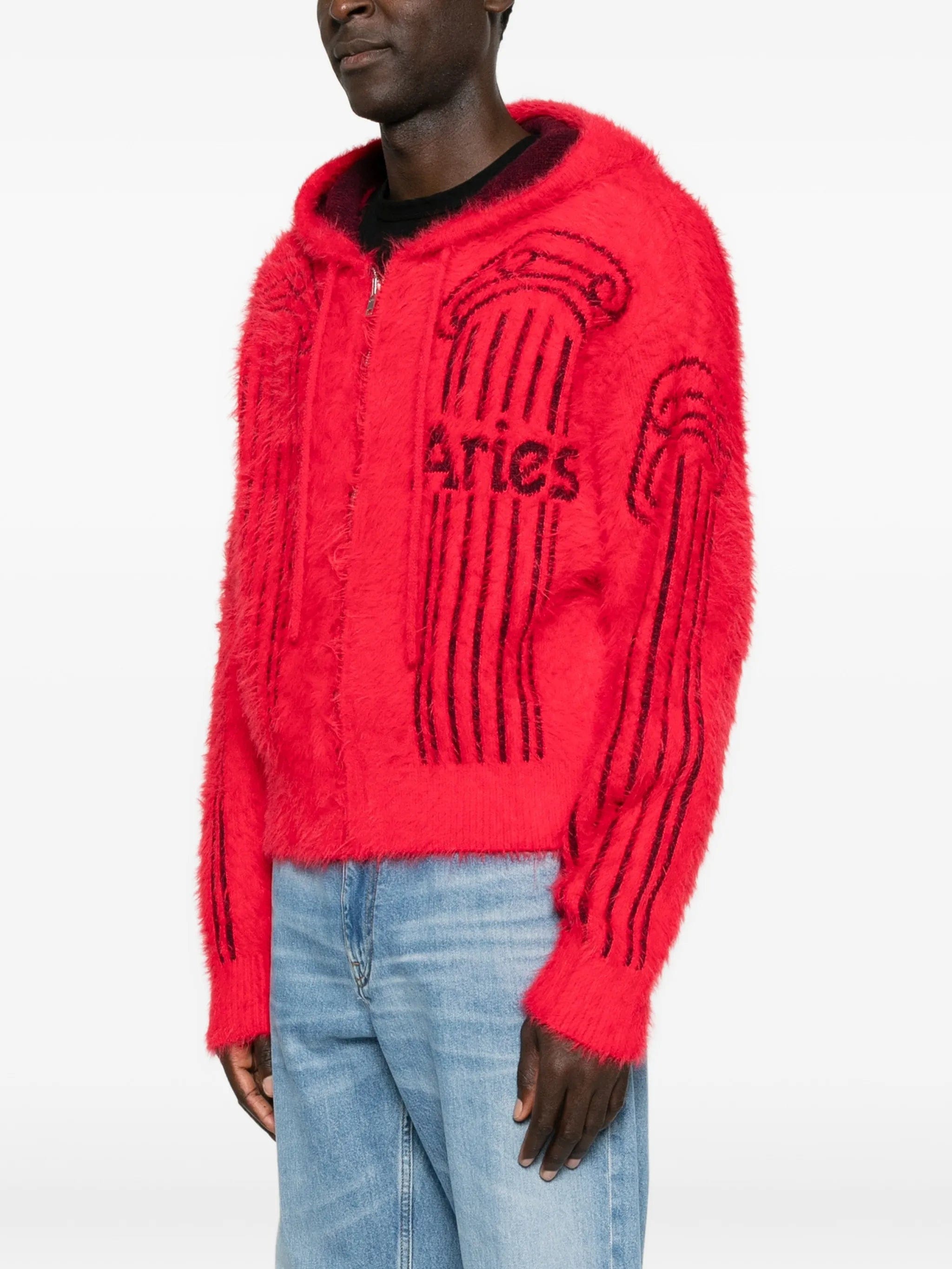 Aries column - print zip - fastening hoodie