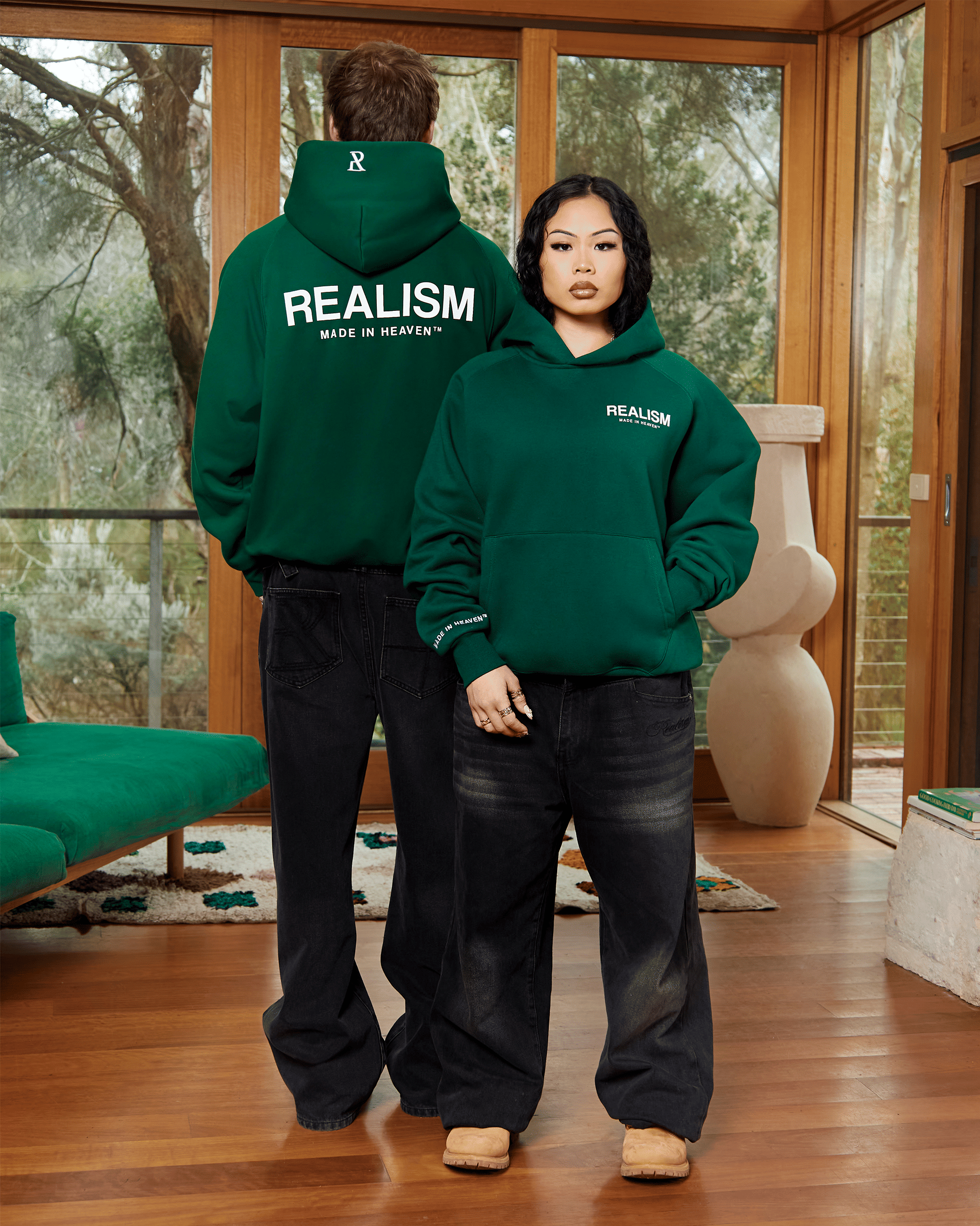 Realism SSS REALISM HEAVEN LOGO HOODIE HUNTER GREEN