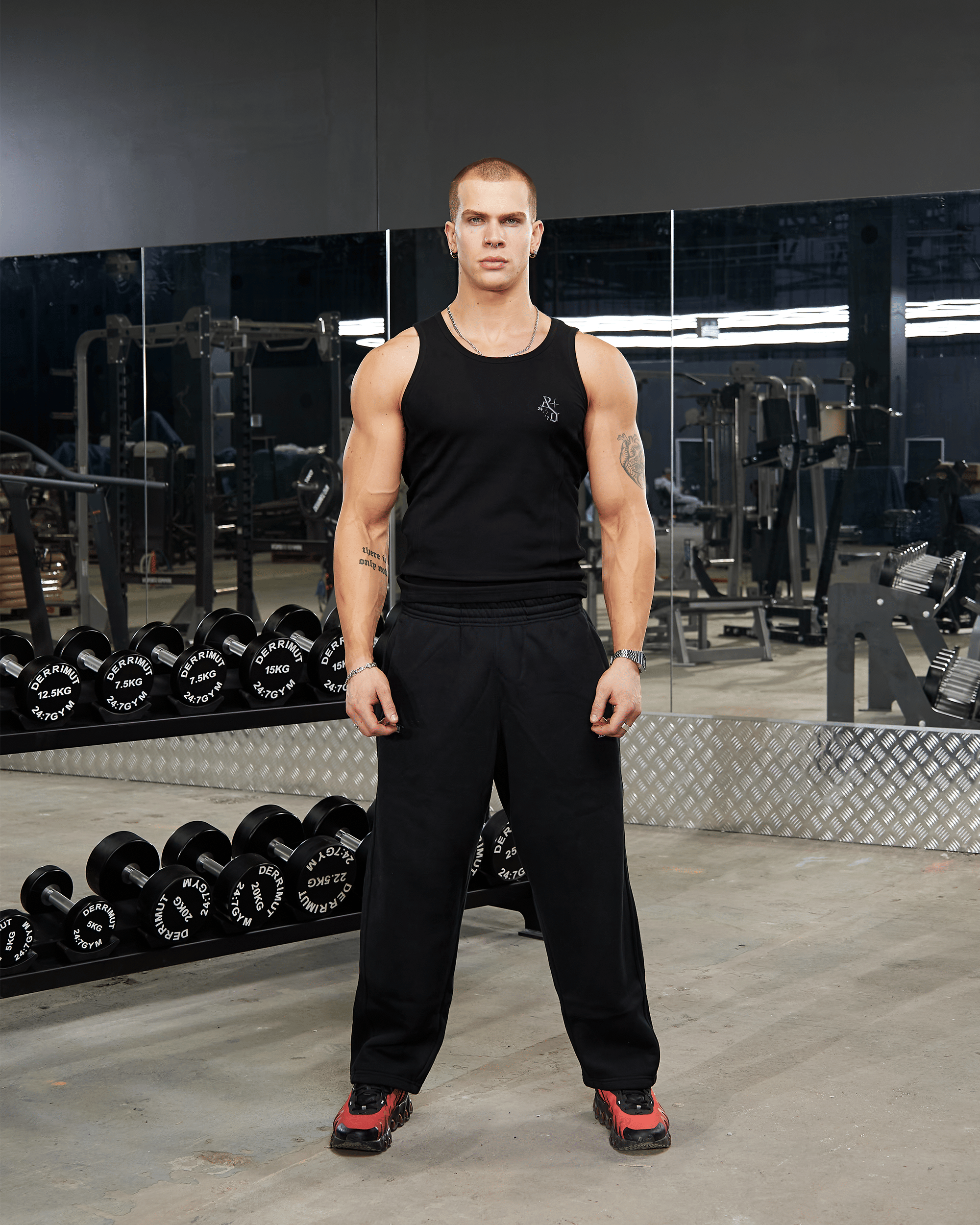Realism SSS REALISM x DERRIMUT GYM R+D RIBBED TANK TOP BLACK
