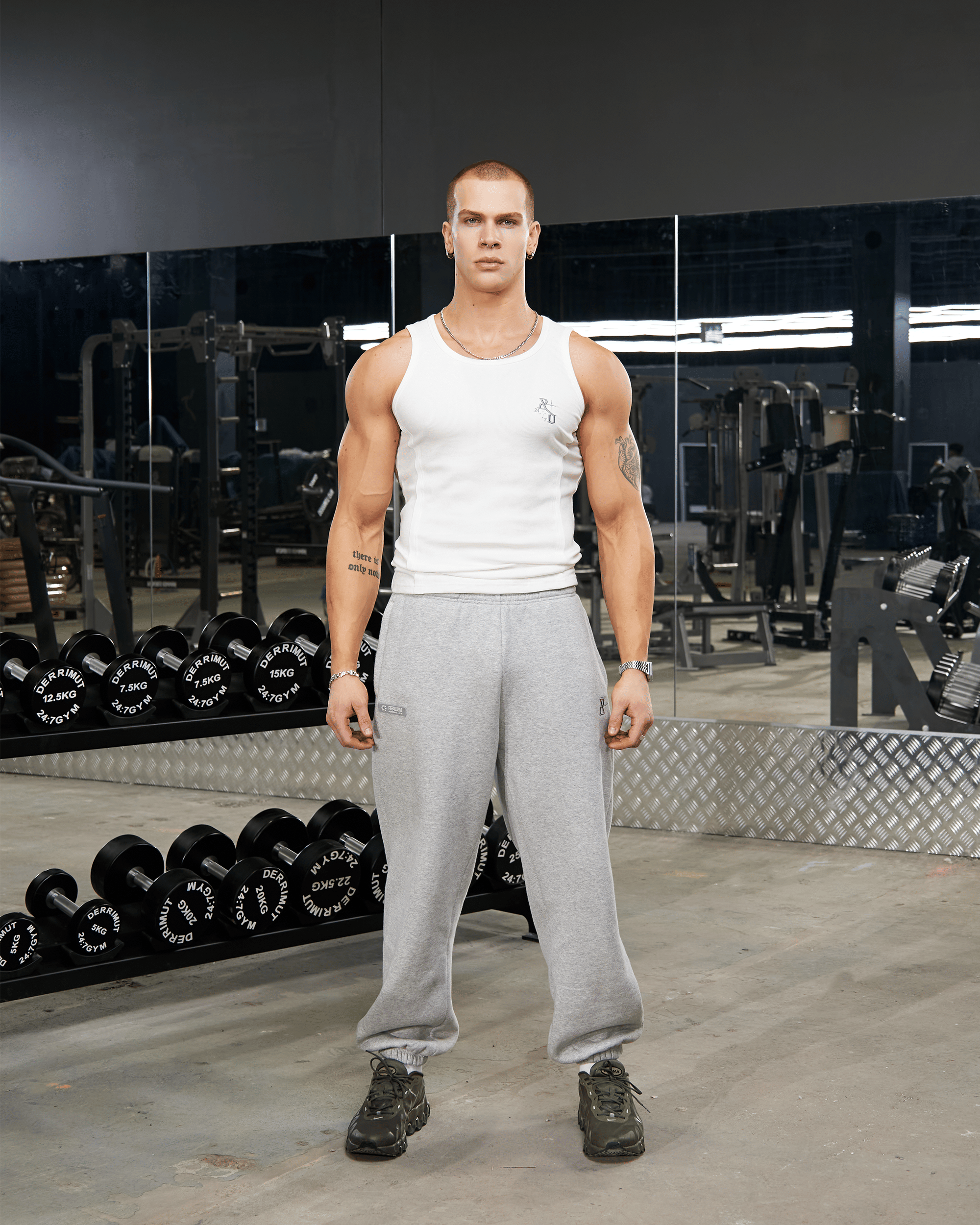 Realism SSS REALISM x DERRIMUT GYM R+D RIBBED TANK TOP WHITE