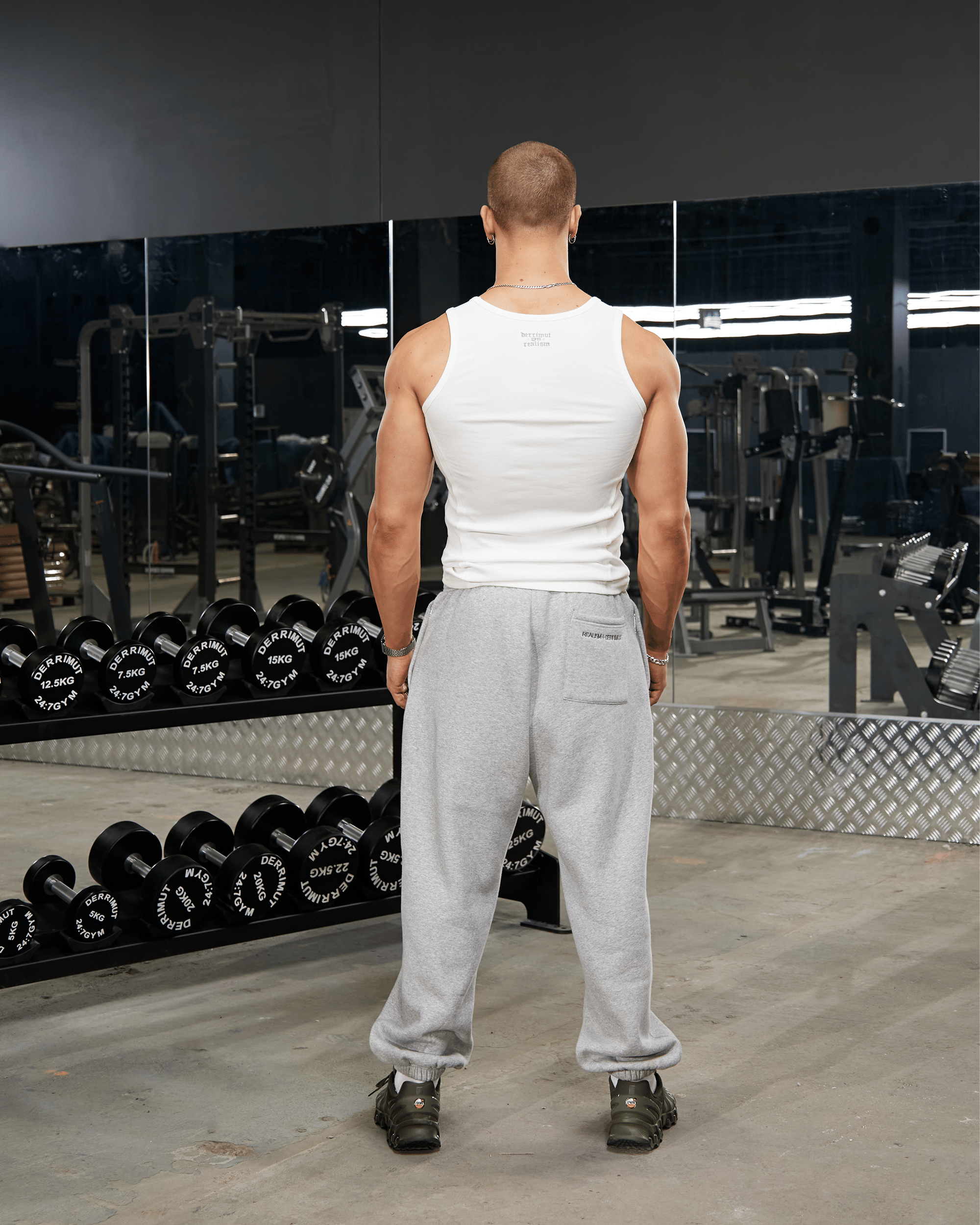 Realism SSS REALISM x DERRIMUT GYM R+D RIBBED TANK TOP WHITE