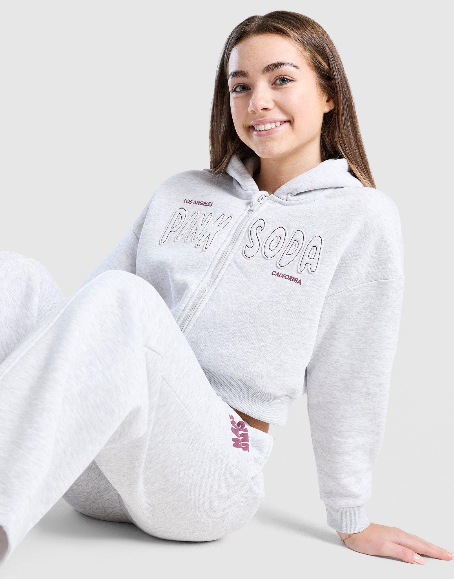Pink Soda Sport Sage Crop Full Zip Hoodie Junior's