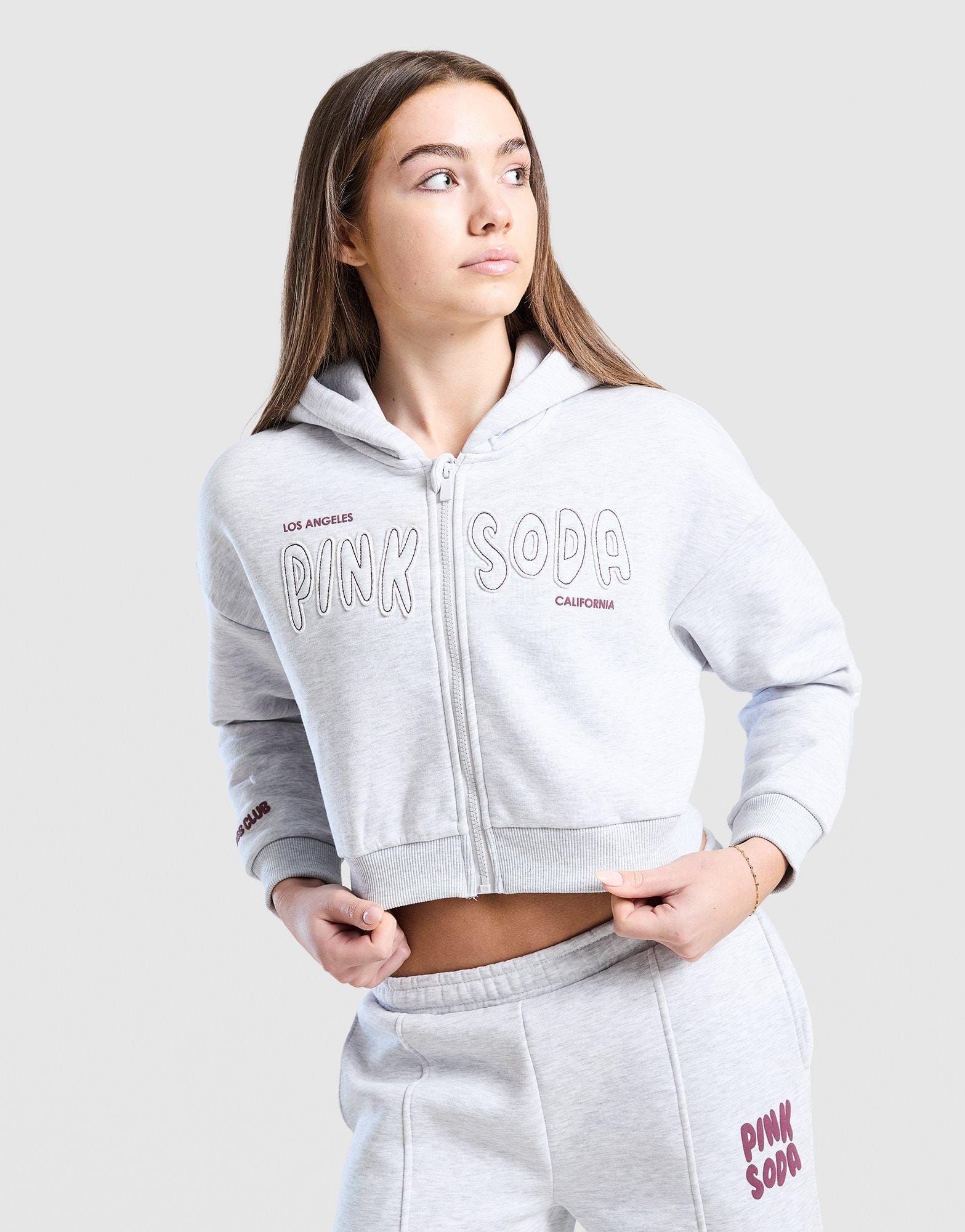 Pink Soda Sport Sage Crop Full Zip Hoodie Junior's