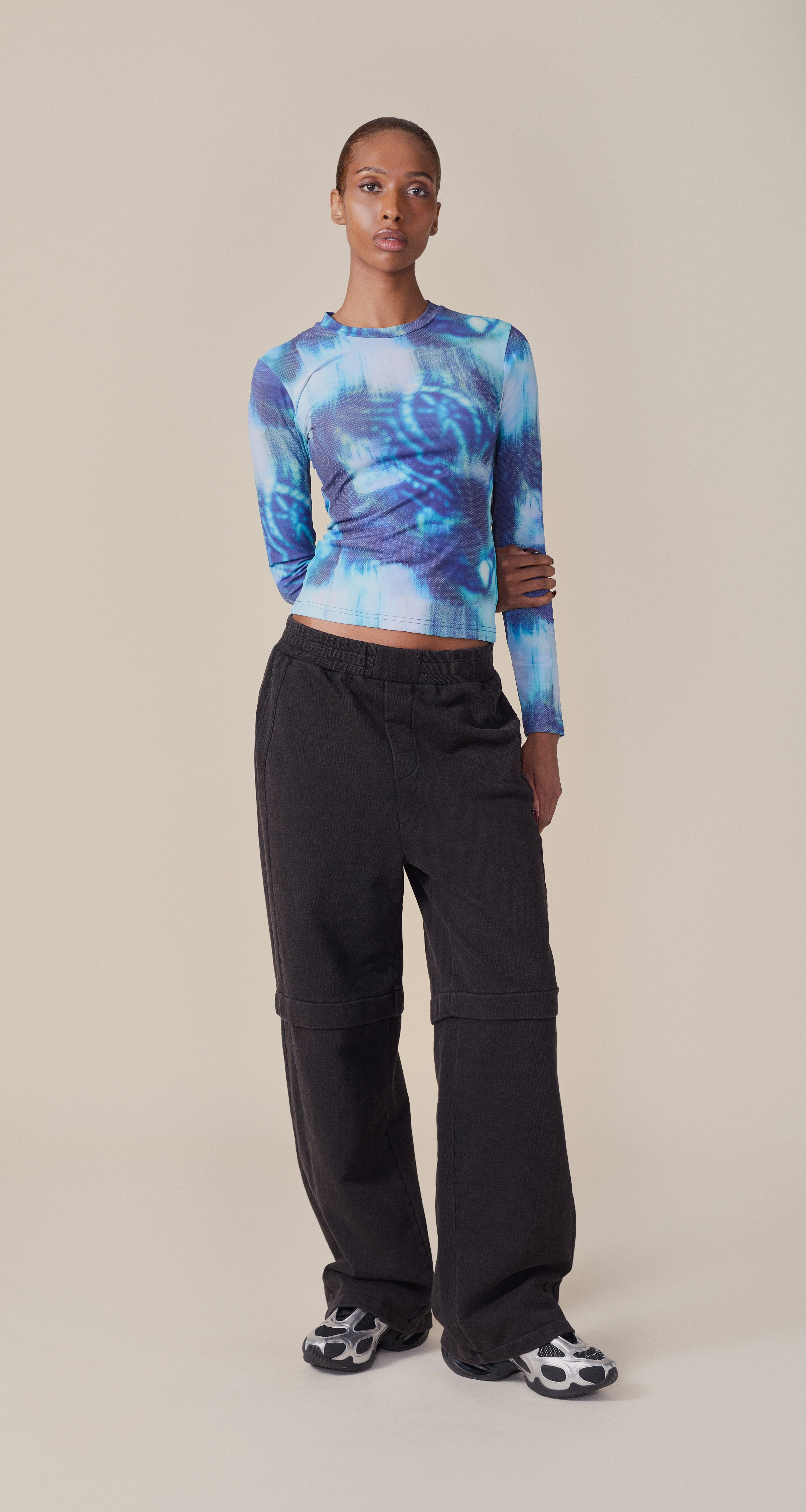 Blue Fitted Braid Longsleeve