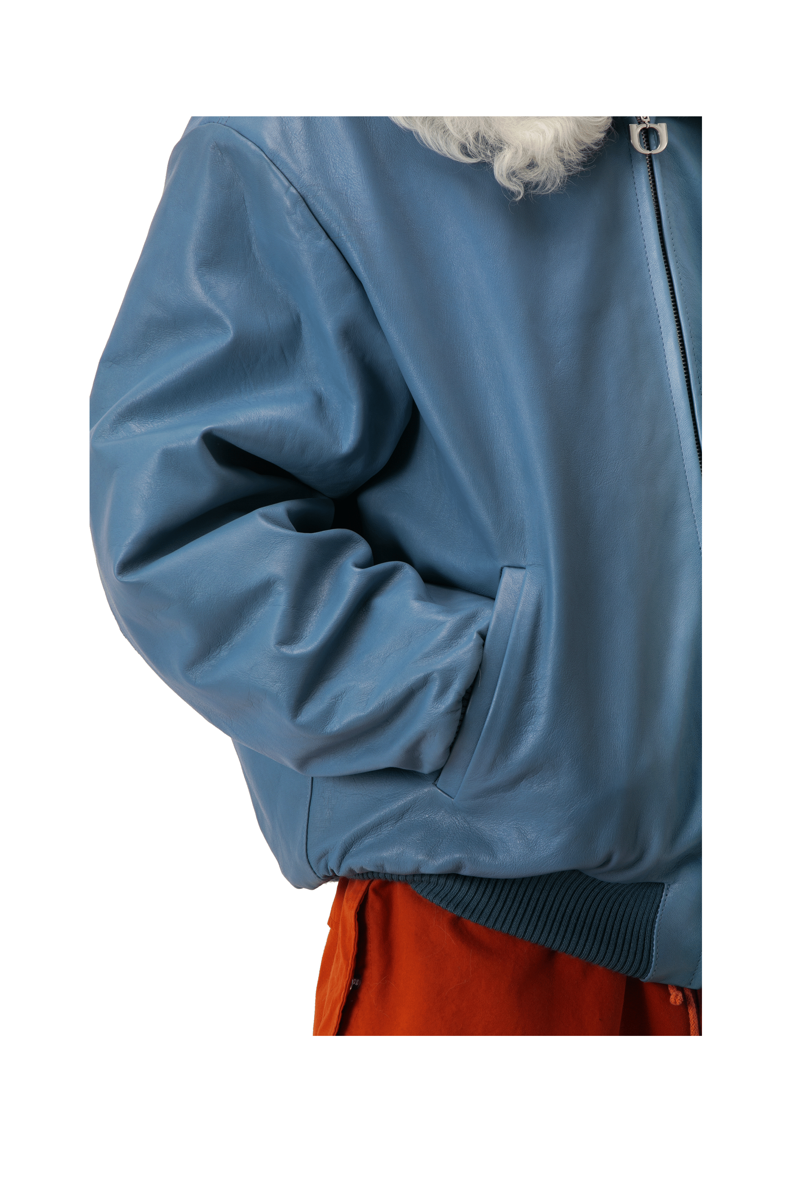 One Block Down Pull - Up Leather Zip - Up Padded Hoodie