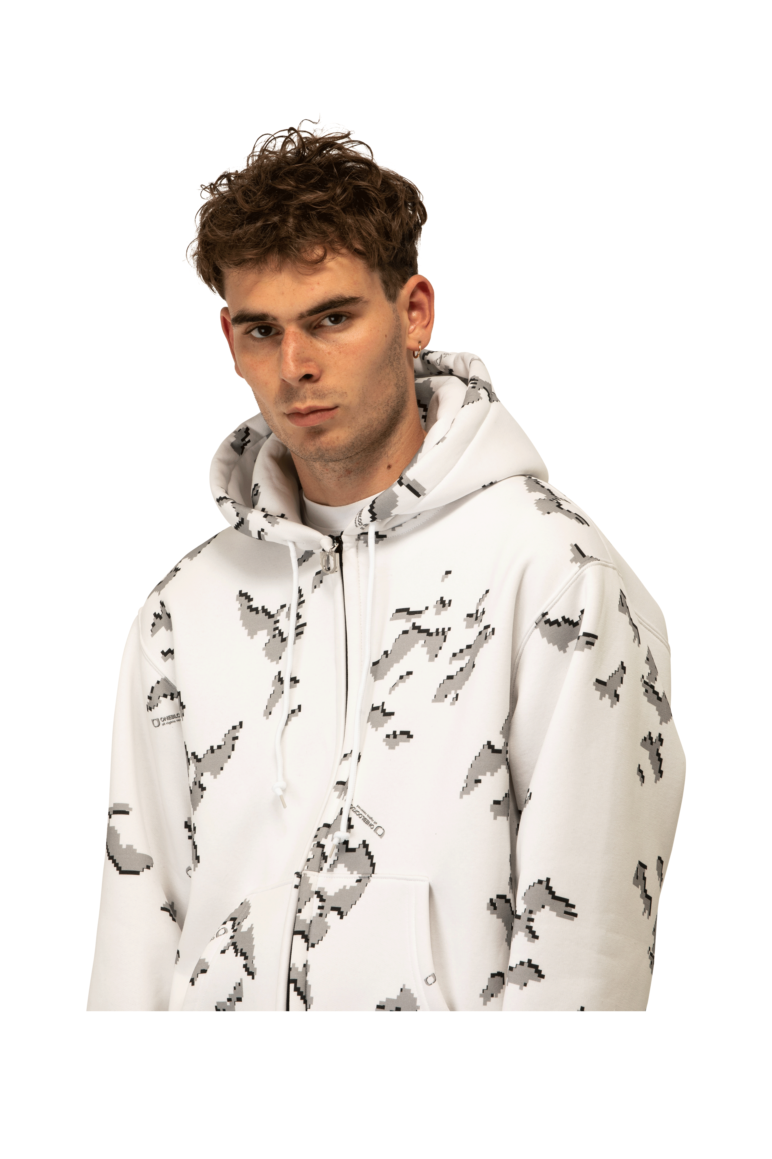 One Block Down Artic Digi Camo Zipped Hoodie