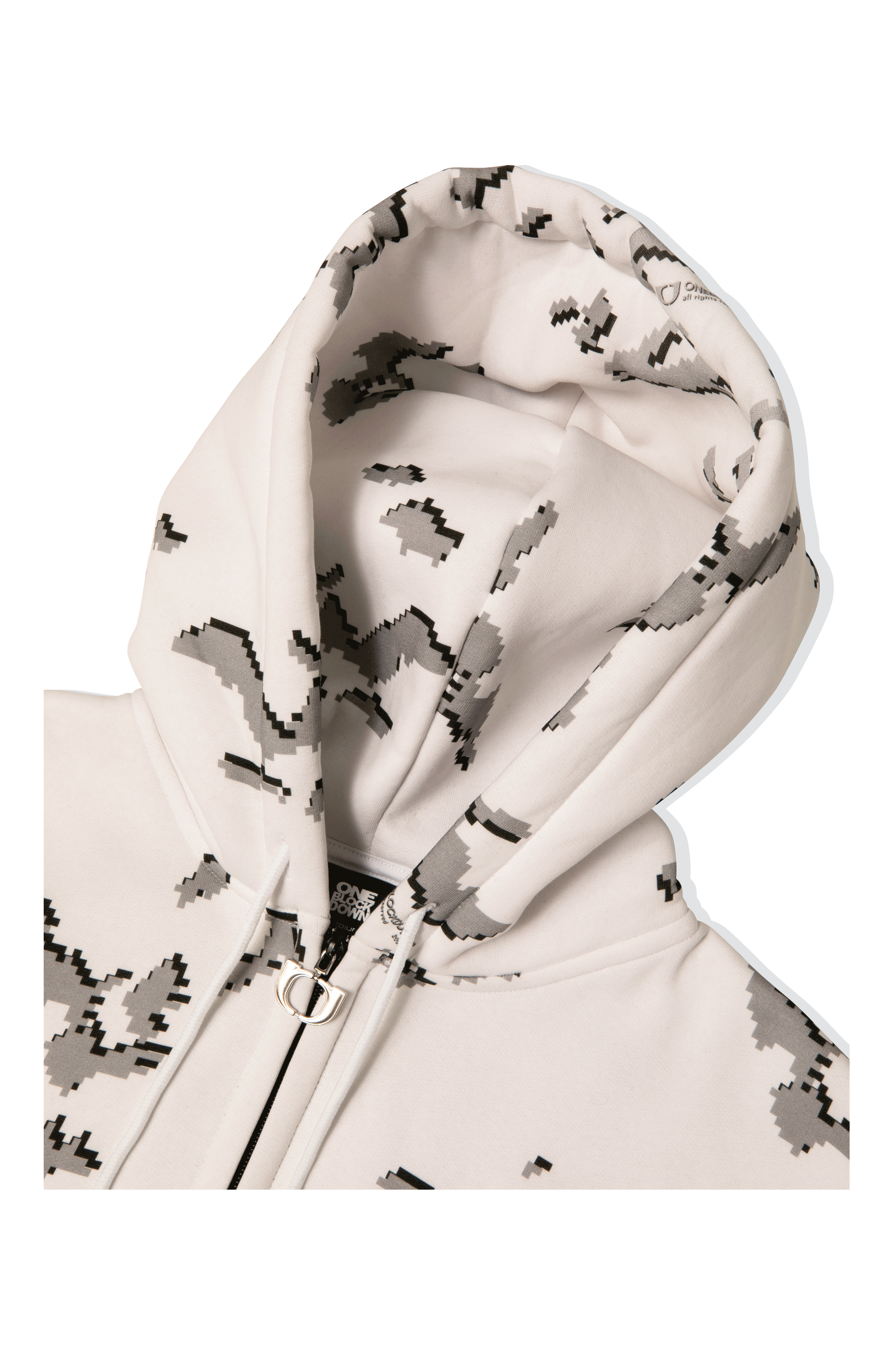One Block Down Artic Digi Camo Zipped Hoodie