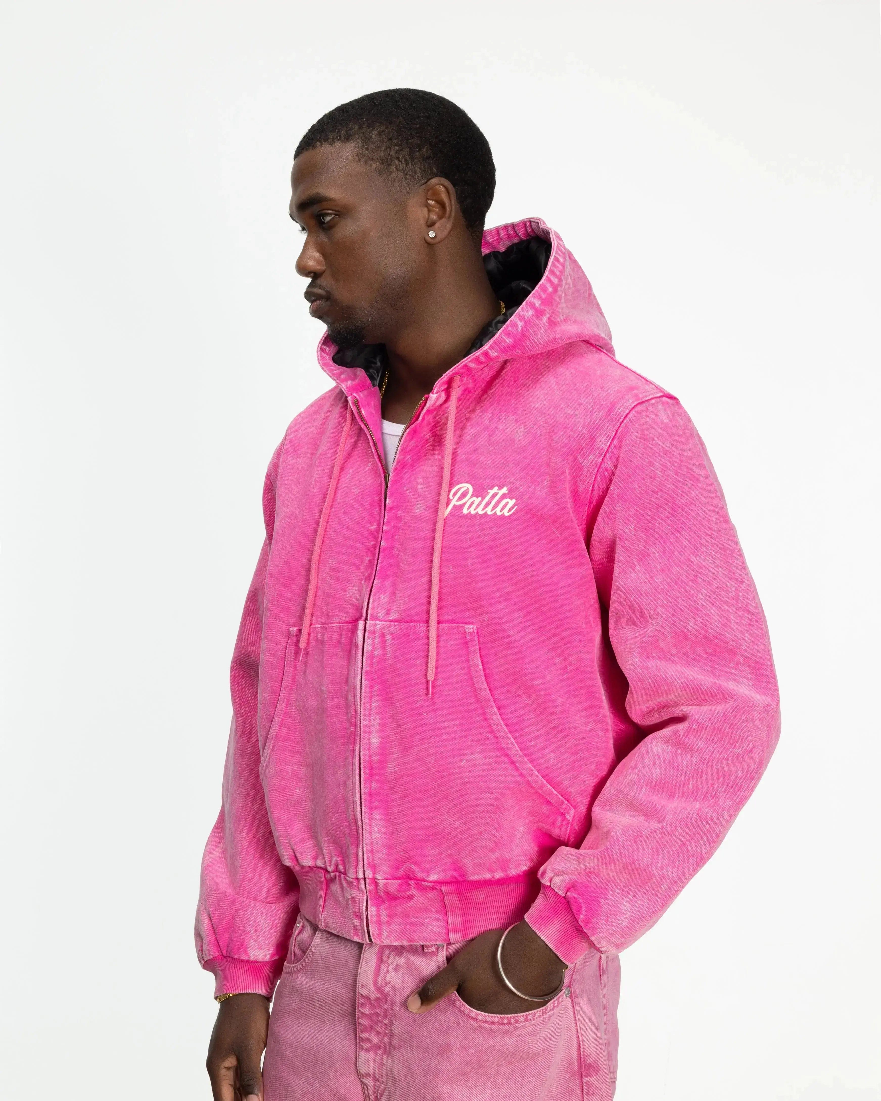 Purple Patta Peace Canvas Hooded Jacket (Fuchsia Purple)