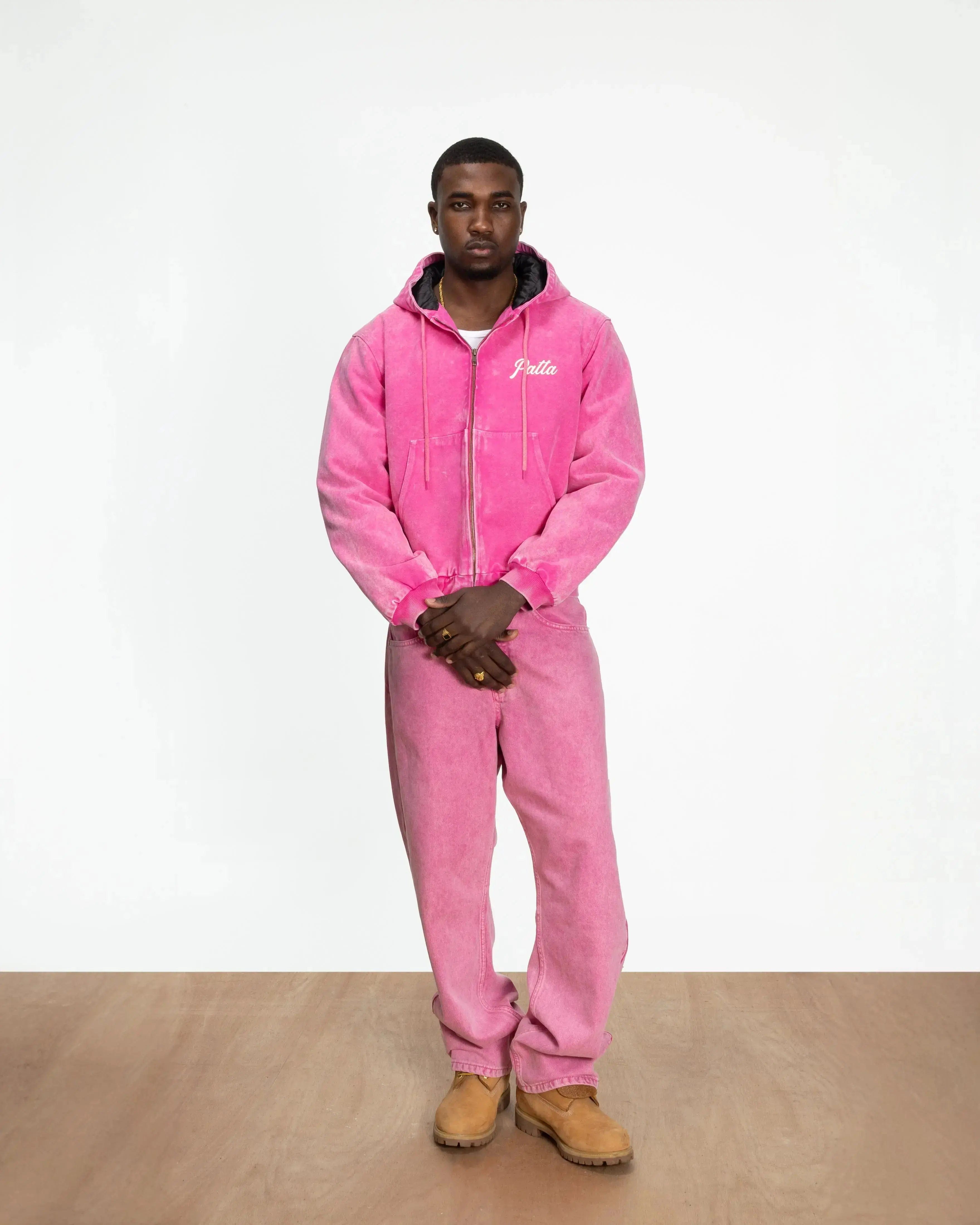 Purple Patta Peace Canvas Hooded Jacket (Fuchsia Purple)