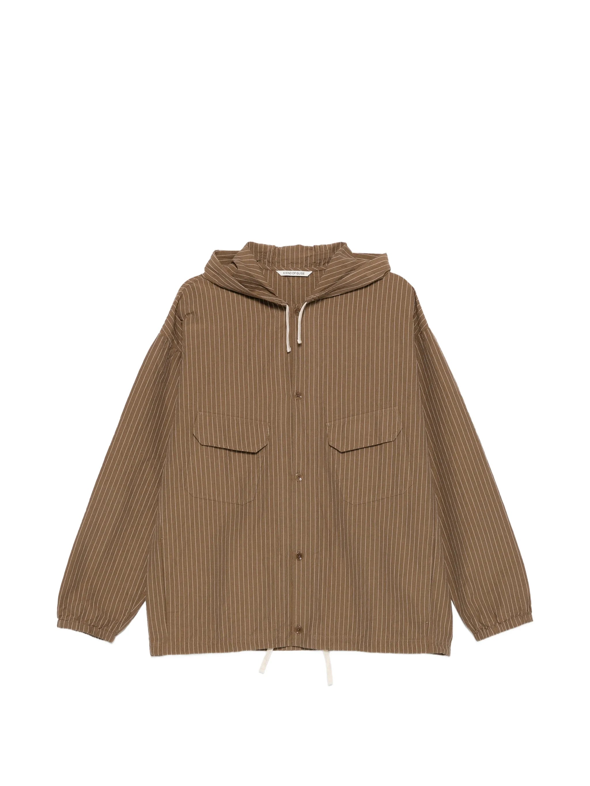 A Kind of Guise stripe - pattern hooded shirt jacket