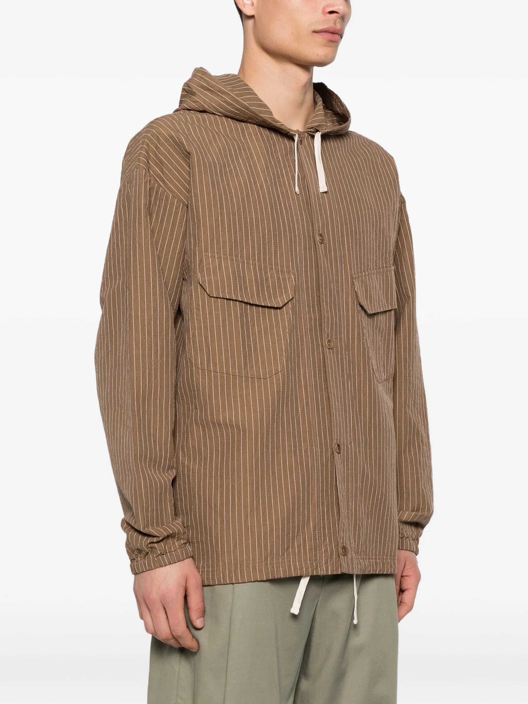 A Kind of Guise stripe - pattern hooded shirt jacket