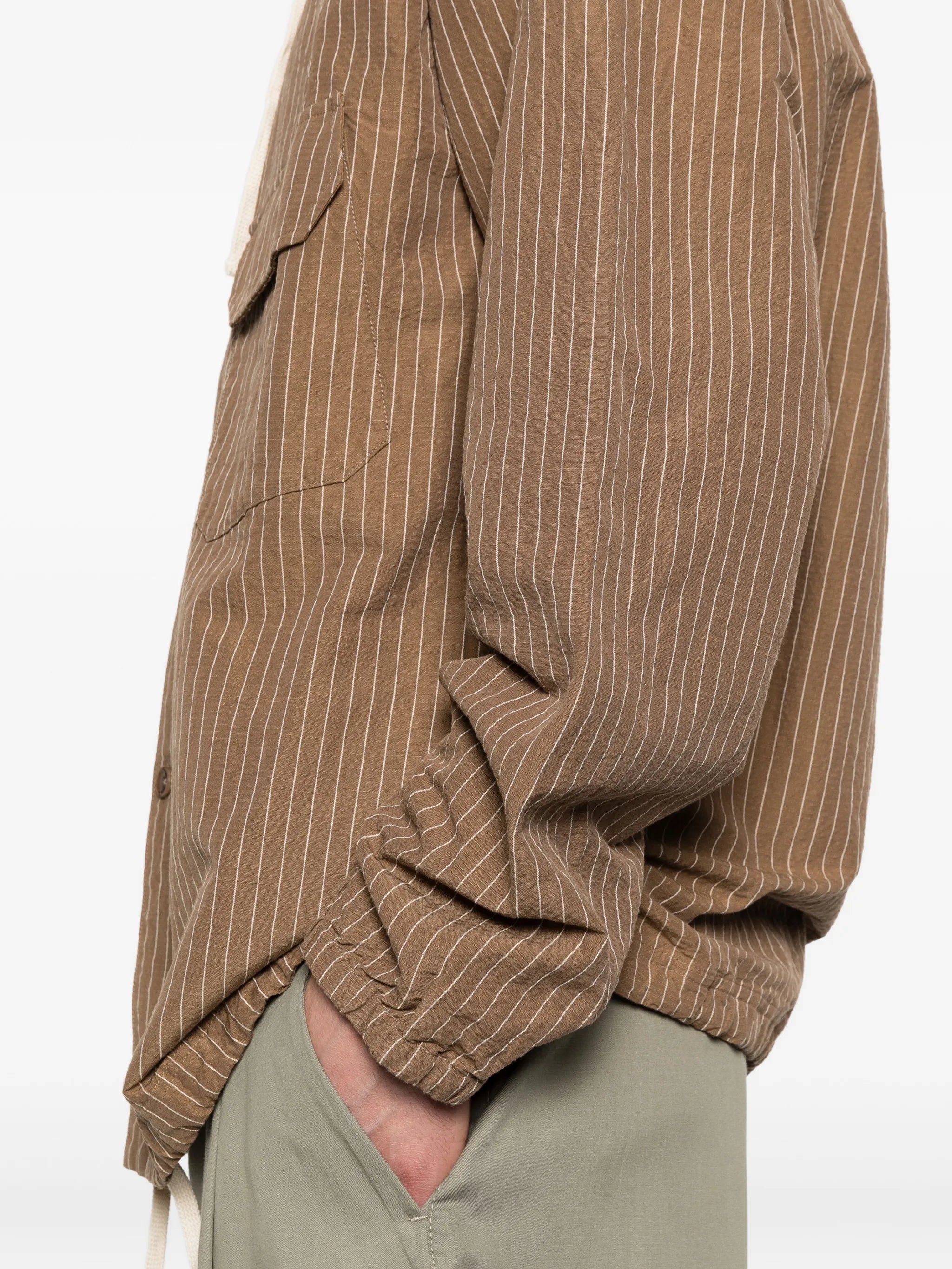 A Kind of Guise stripe - pattern hooded shirt jacket
