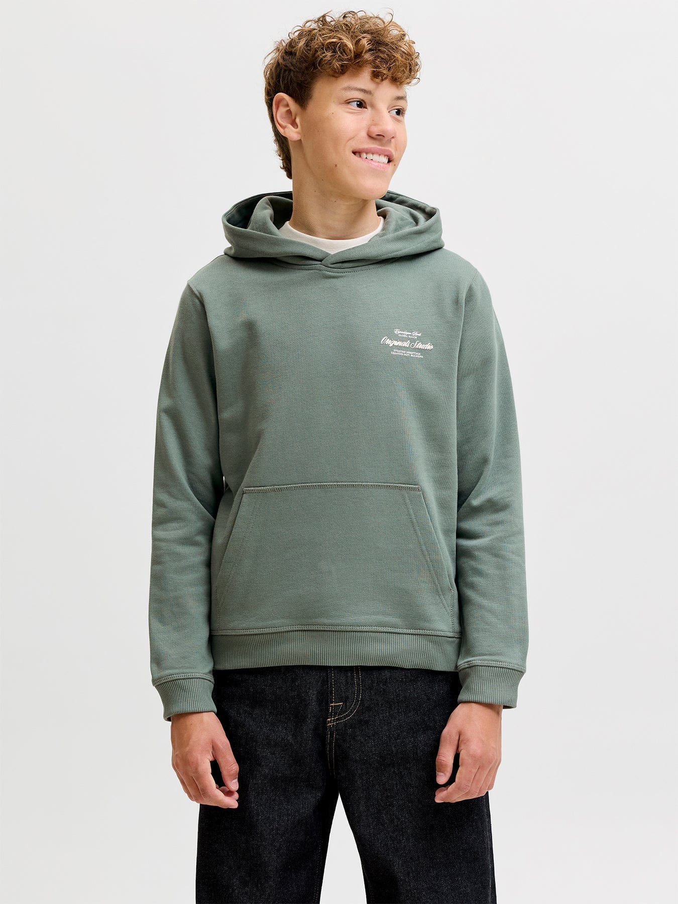 Jack & Jones Junior Kids' Graphic Hoodie Green