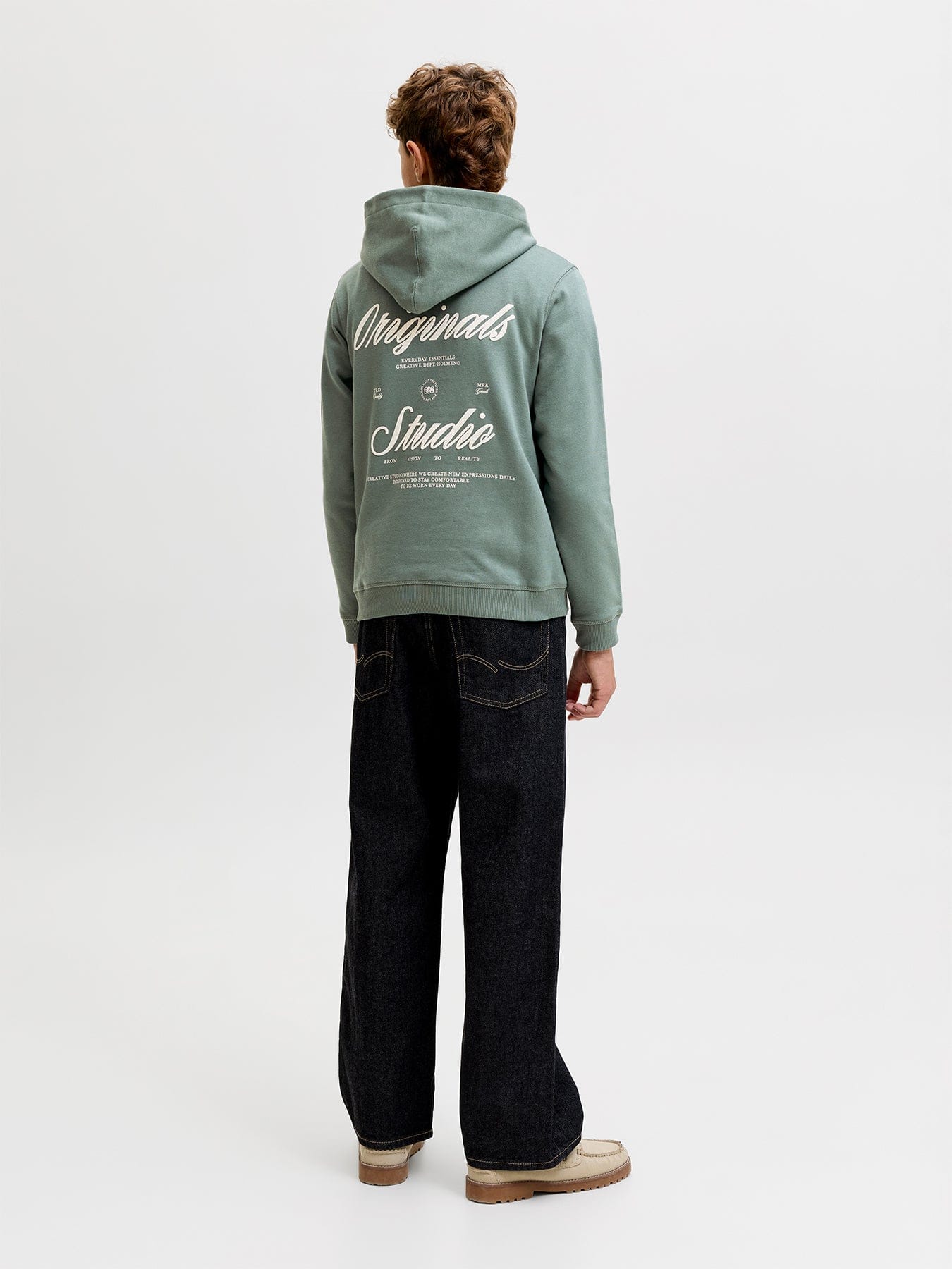 Jack & Jones Junior Kids' Graphic Hoodie Green