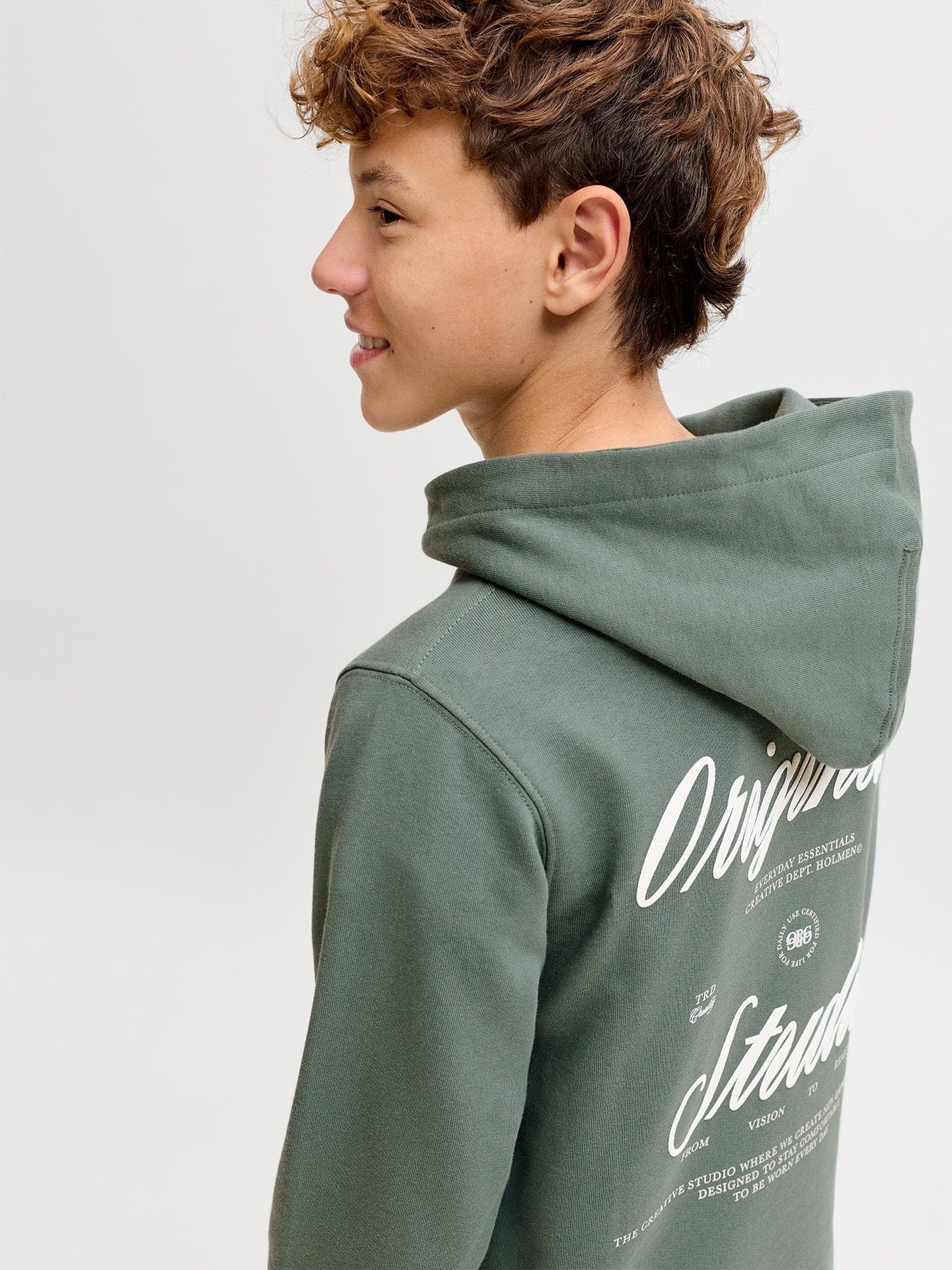Jack & Jones Junior Kids' Graphic Hoodie Green