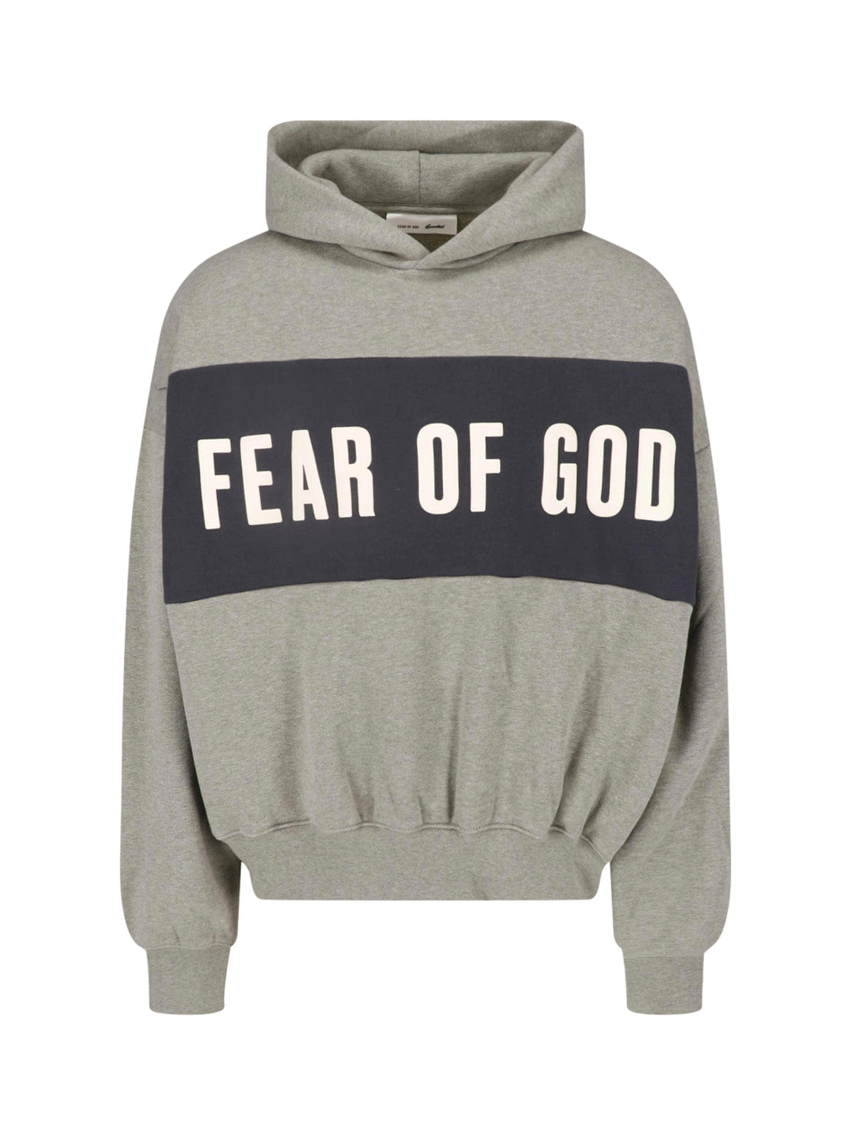 Logo Grey Cotton Contrast Logo Hoodie
