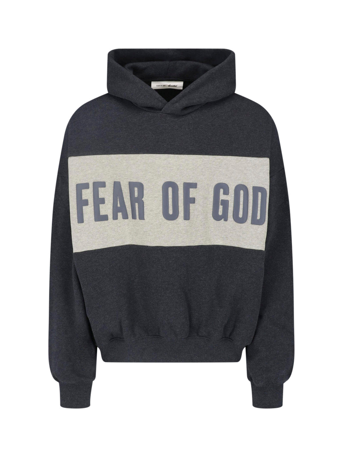 Logo Dark Grey Cotton Contrast Logo Hoodie