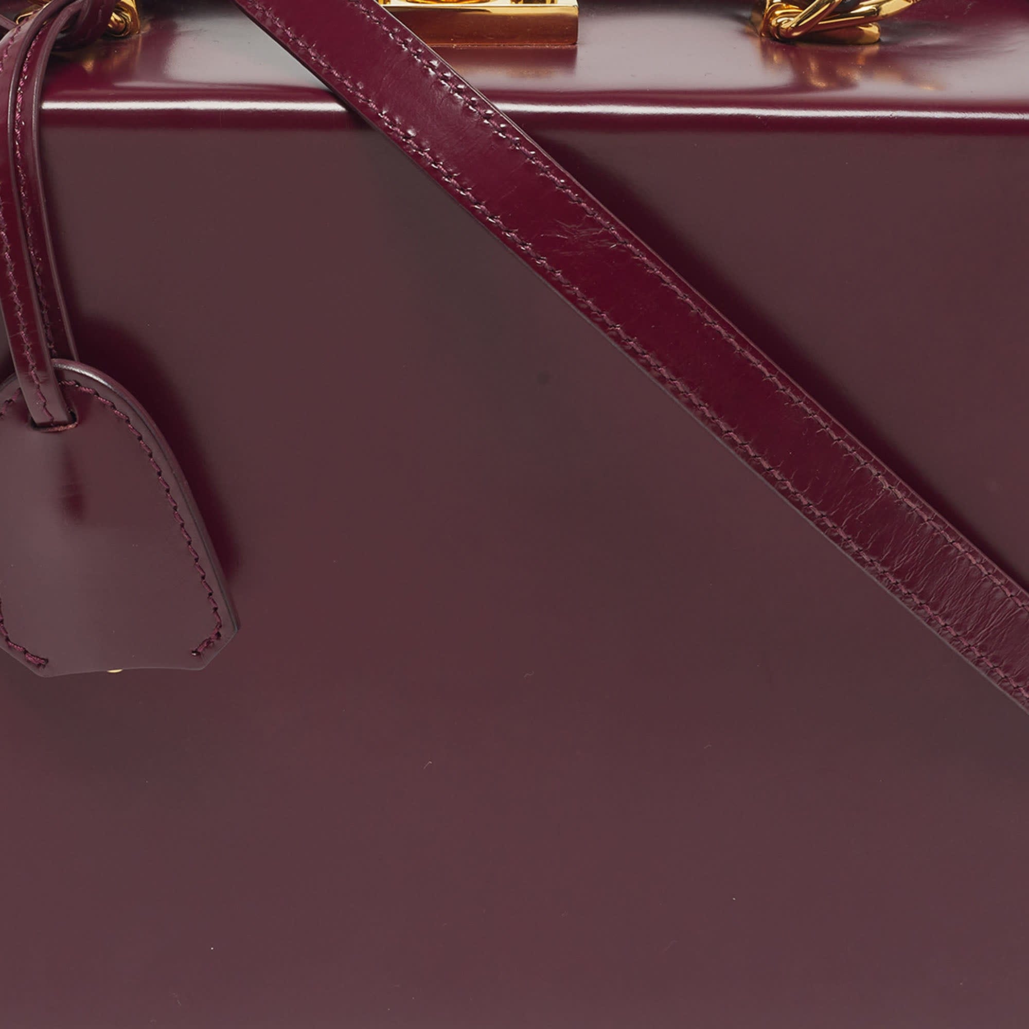 Purple Mark Cross Grace Box Purple Leather Bag