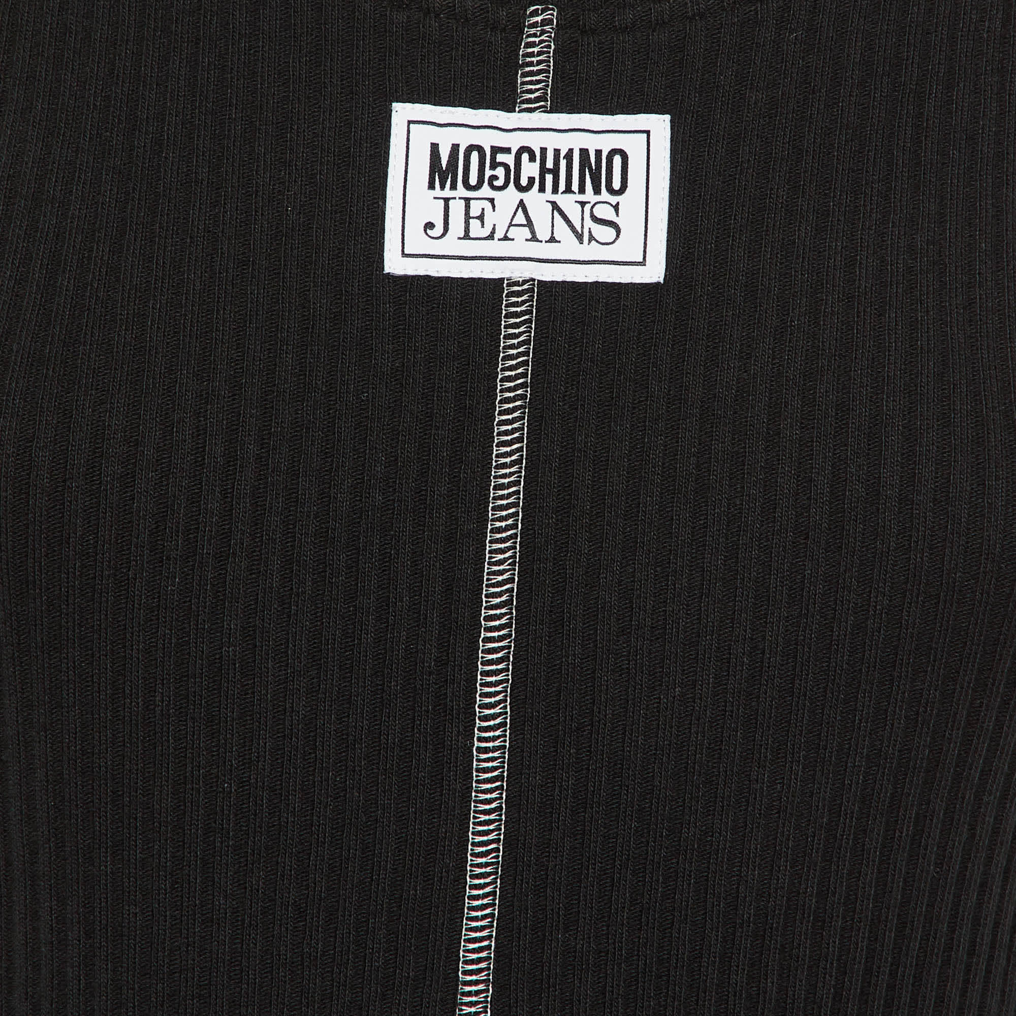 Logo Black Logo Applique Rib Knit Tank Top